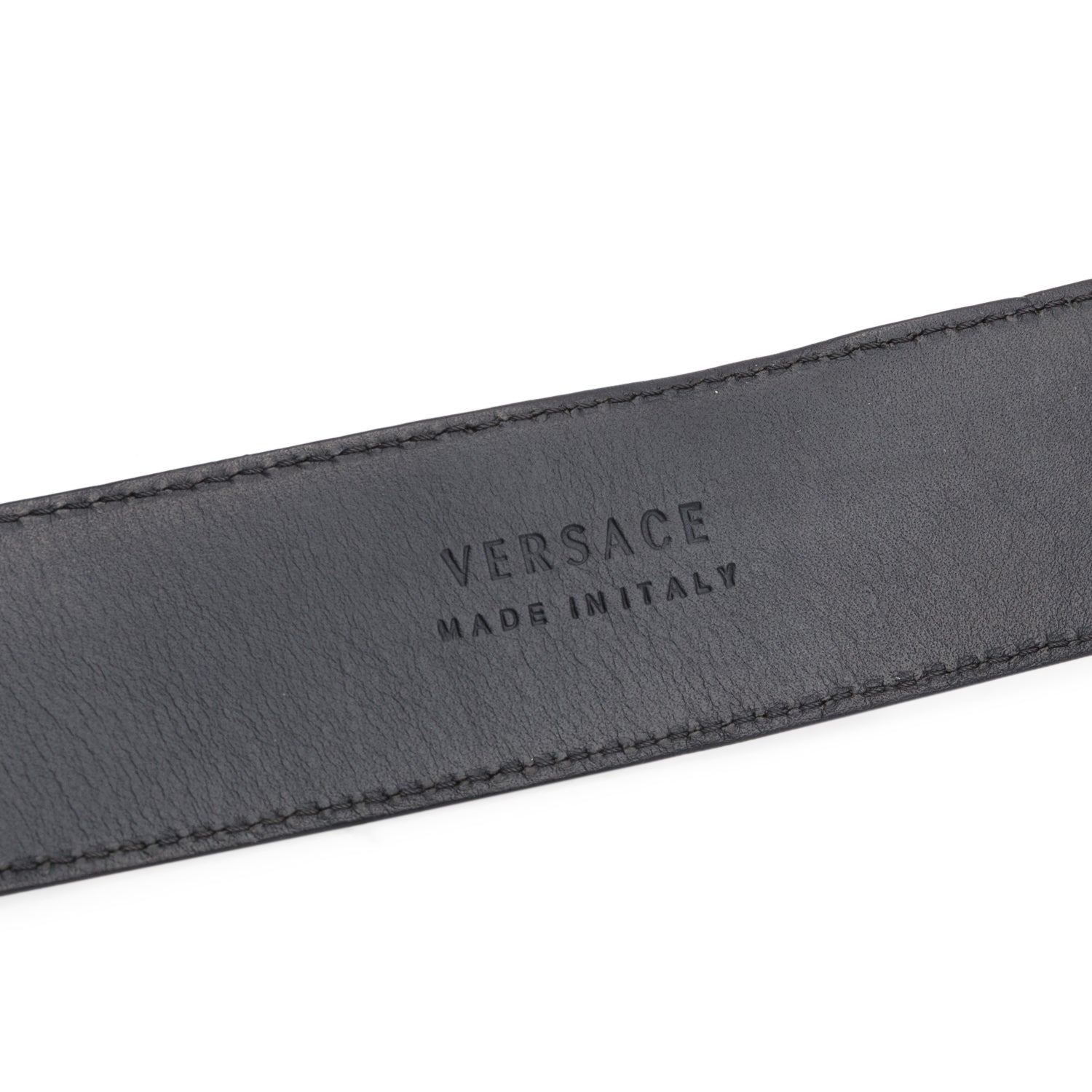 Versace Black Calfskin Leather Palazzo Medusa Belt 85 34