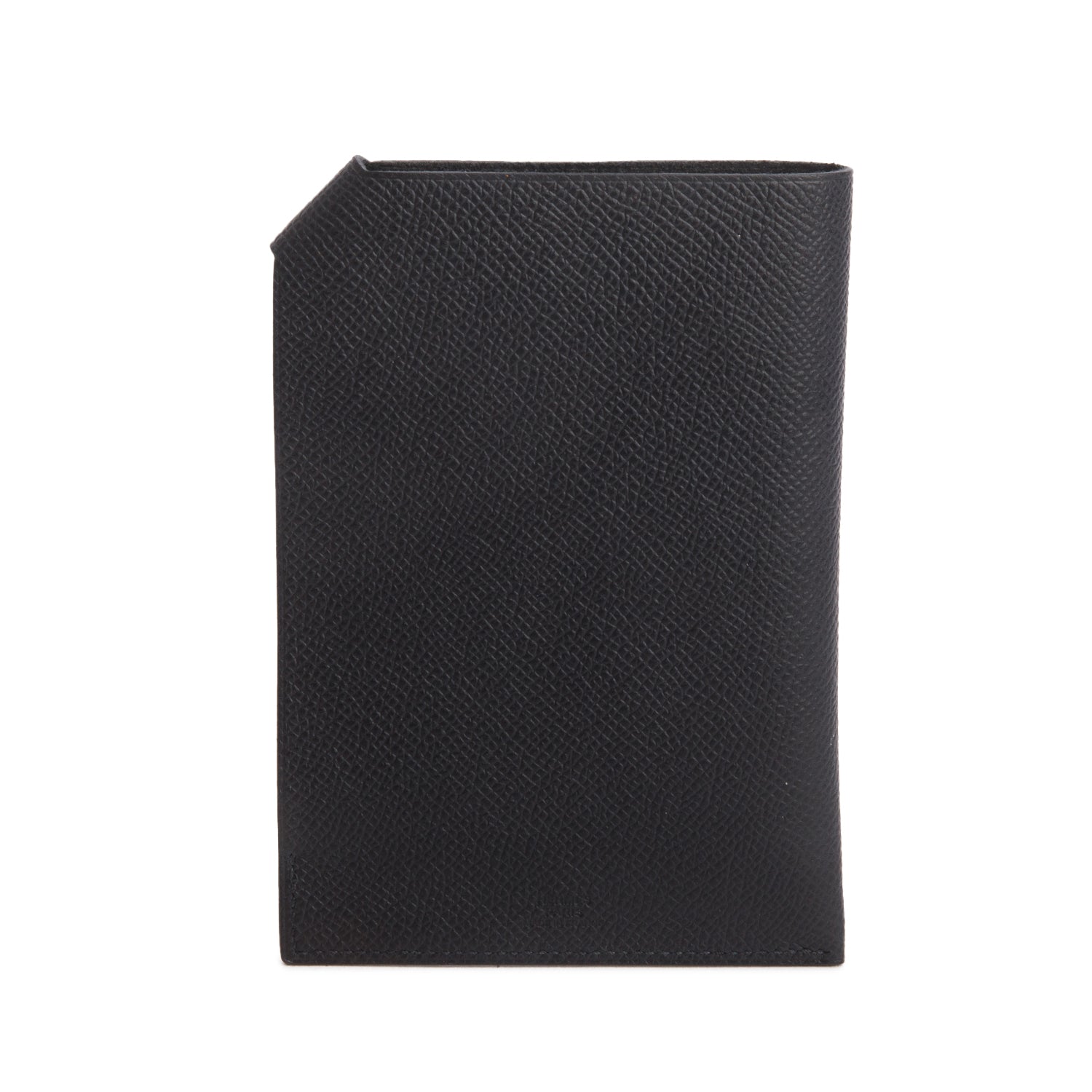 Hermes Noir Epsom Calfskin Tarmac PM Passport Holder w/ Box