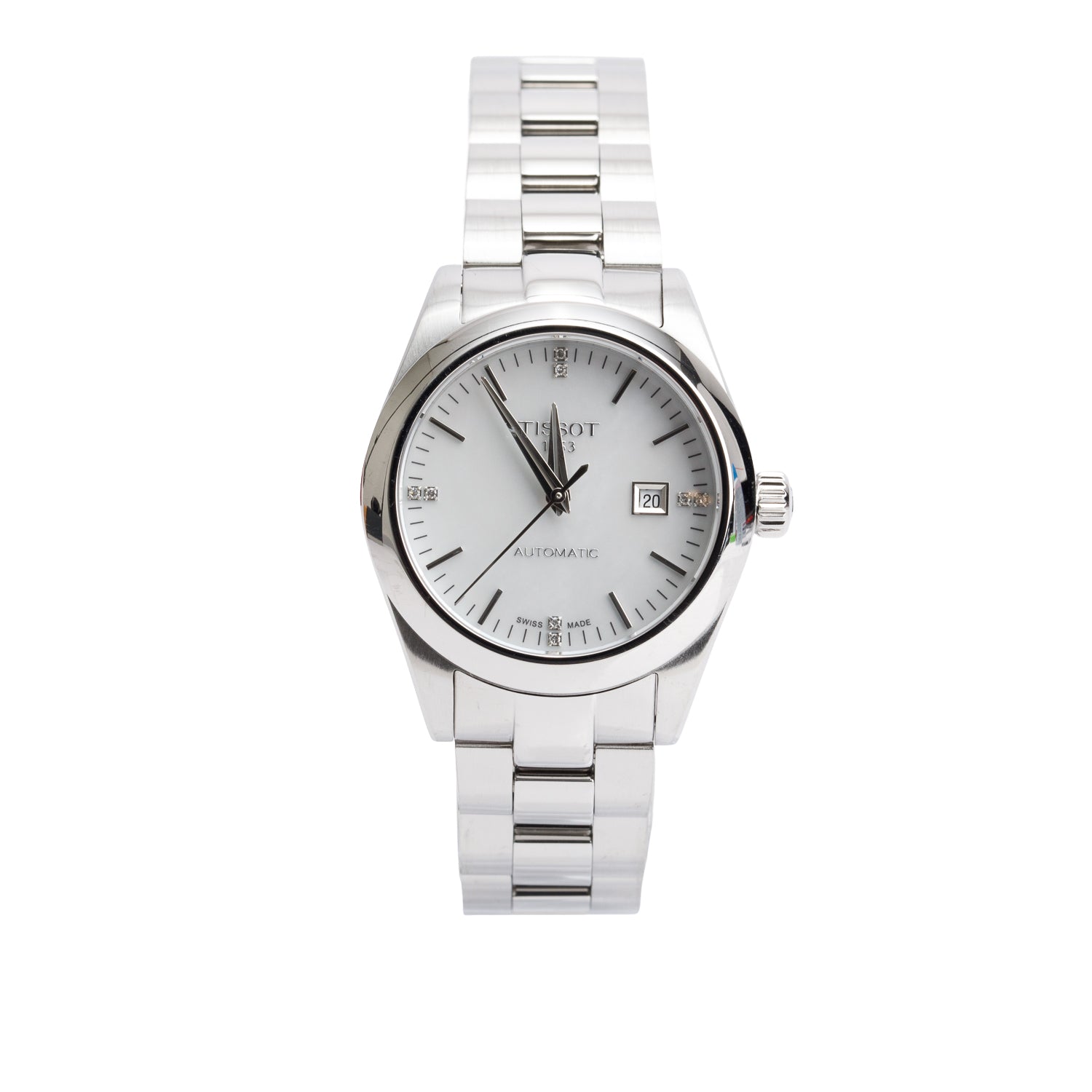 Tissot Stainless Steel T-My Lady 29 MM Automatic Watch Diamond Mother of Pearl Dial w/ Box & Papers