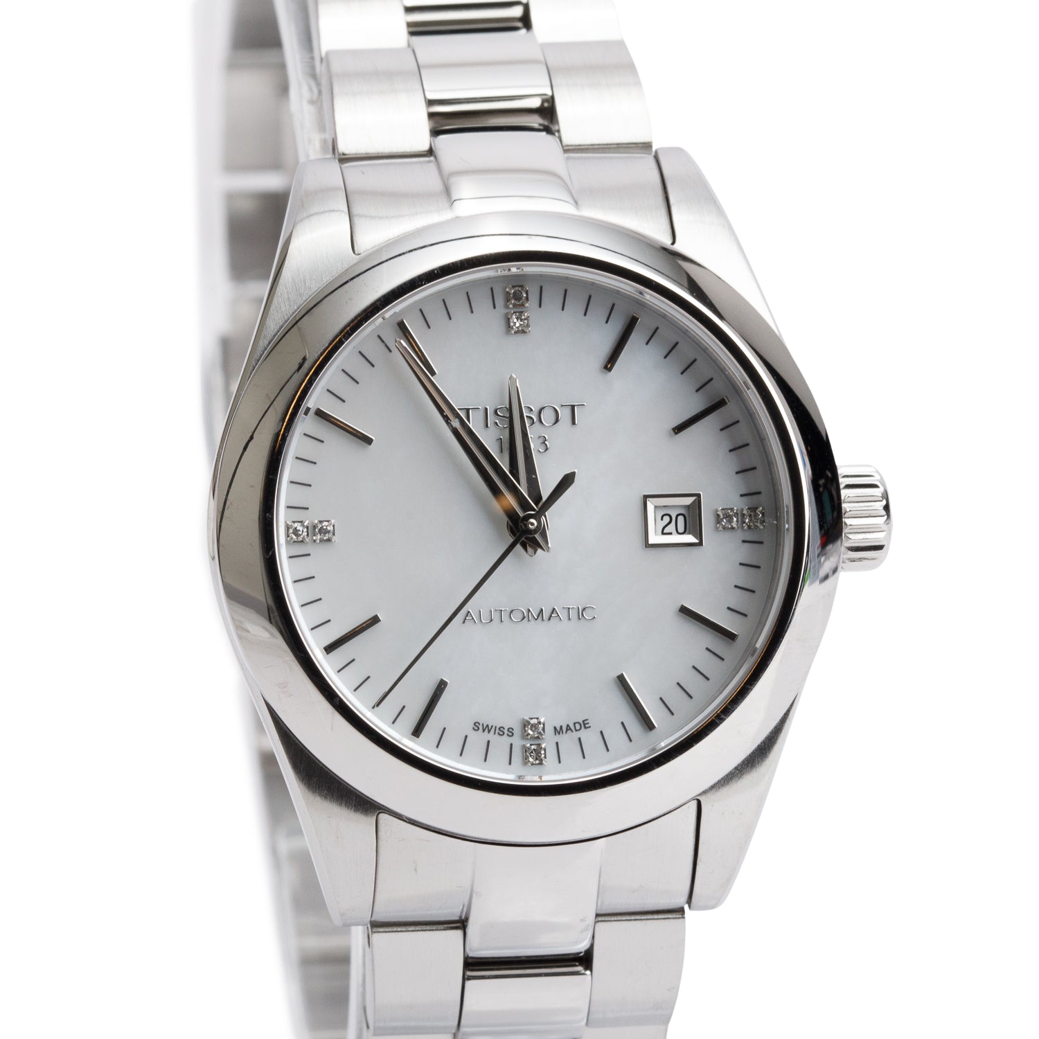 Tissot Stainless Steel T-My Lady 29 MM Automatic Watch Diamond Mother of Pearl Dial w/ Box & Papers