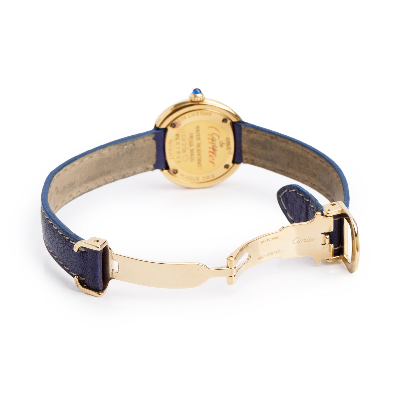 Cartier 18k Gold Vermeil Sterling Silver Must De Cartier Trinity 27 MM Watch White Dial 2735 w/ Box