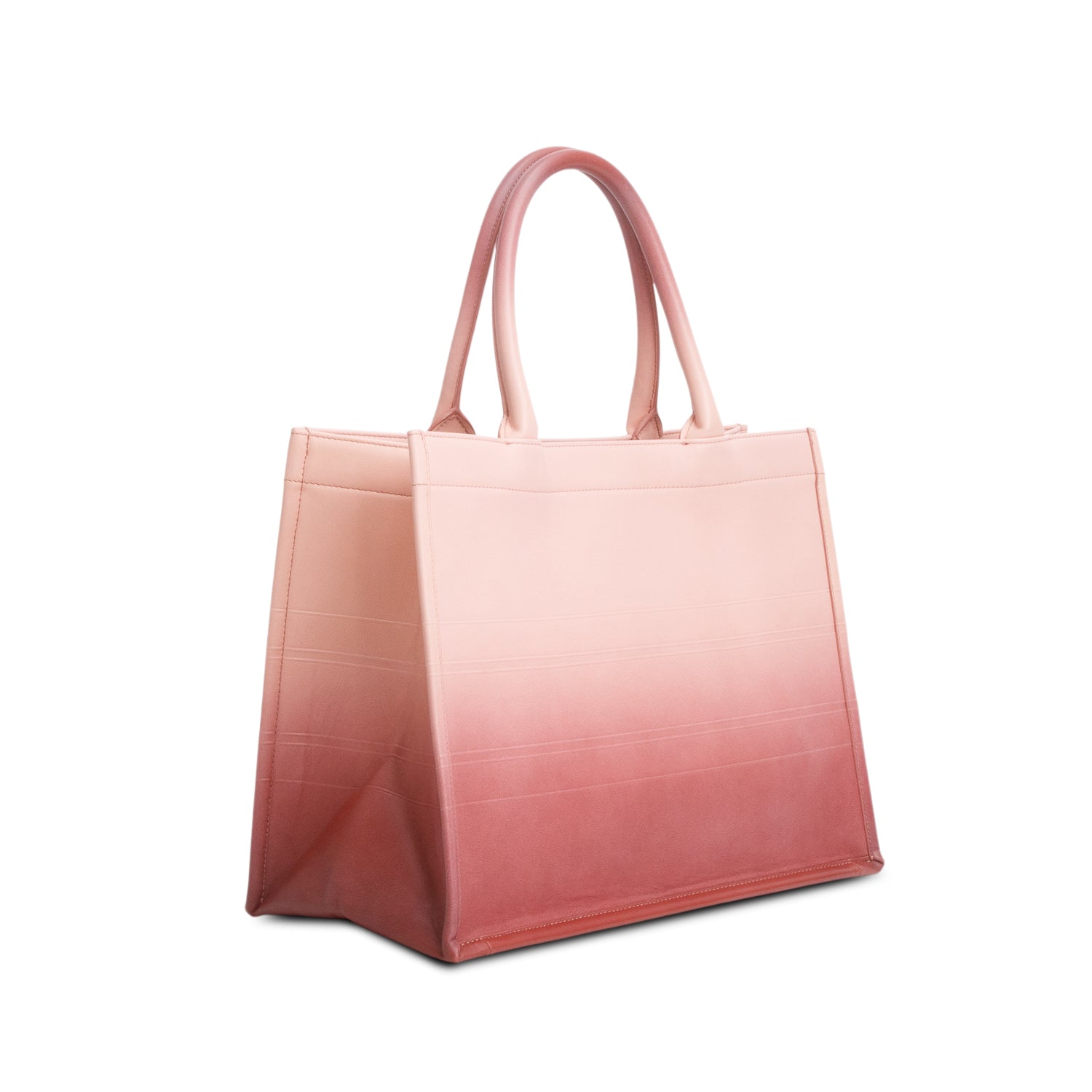 Christian Dior 2021 Pink Gradient Smooth Calfskin Embossed Medium Book Tote w/ Box