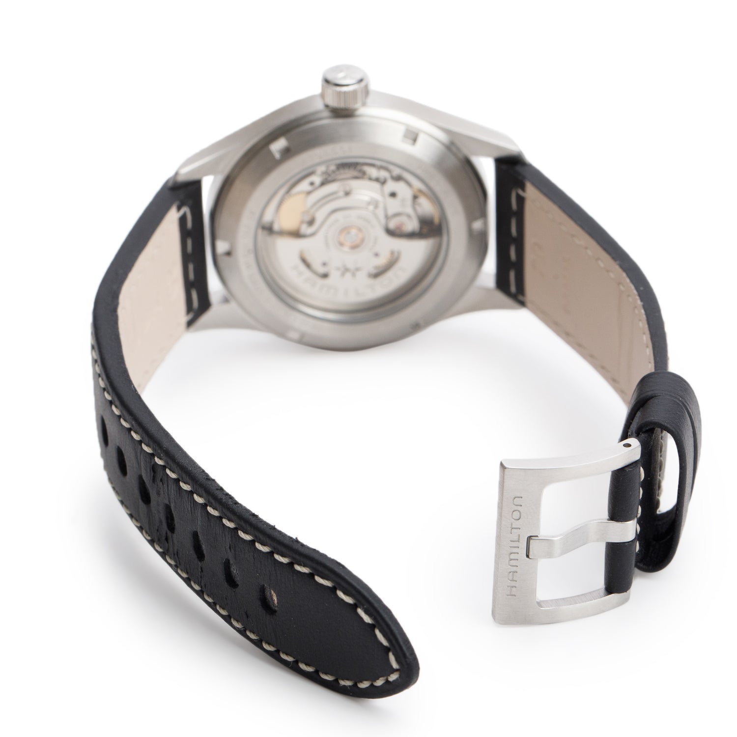 Hamilton 2025 Stainless Steel Khaki Field Auto 38 MM Watch Black Dial H704551 w/ Box & Papers