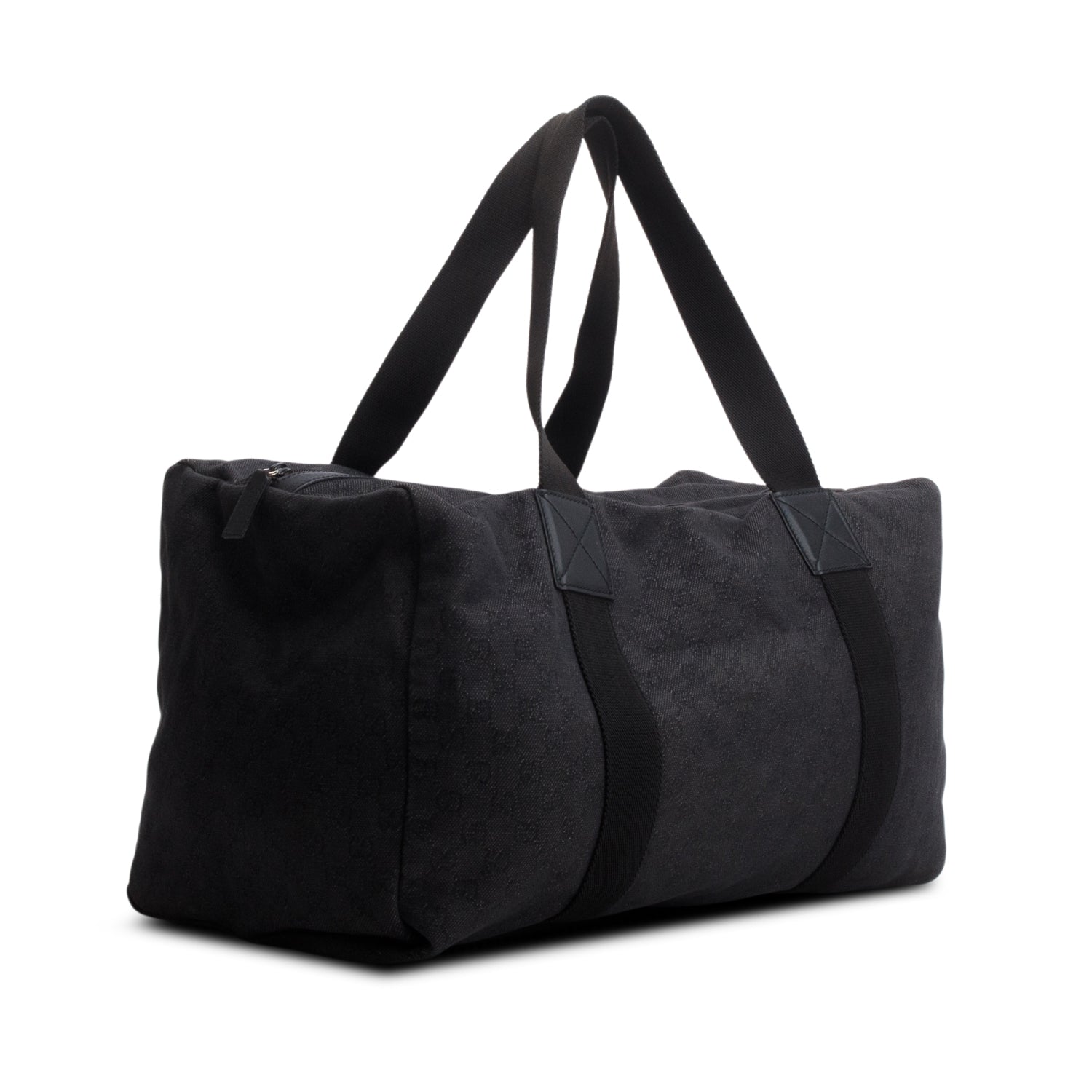 Gucci Black Denim Monogram Duffel Bag w/ Pouch