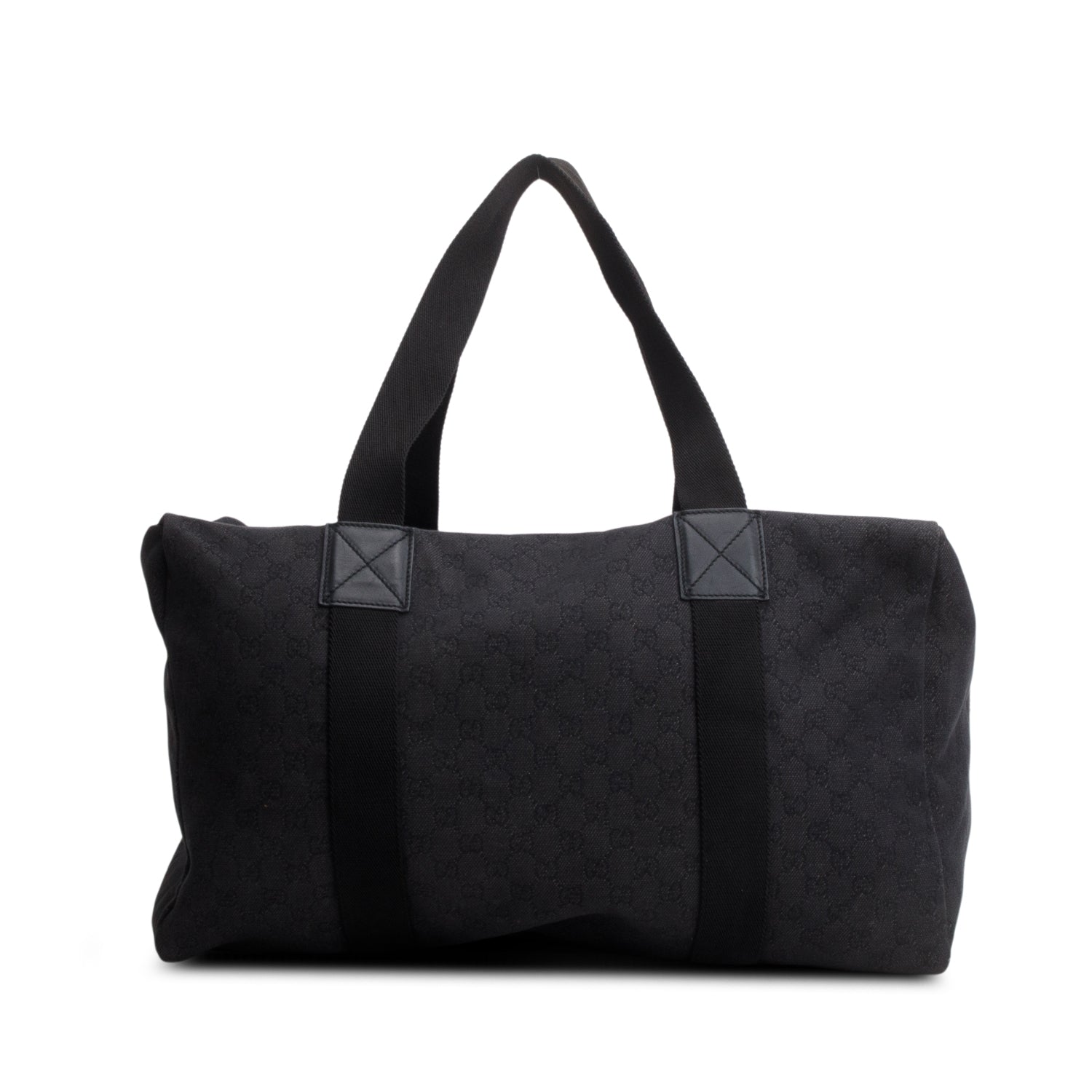 Gucci Black Denim Monogram Duffel Bag w/ Pouch