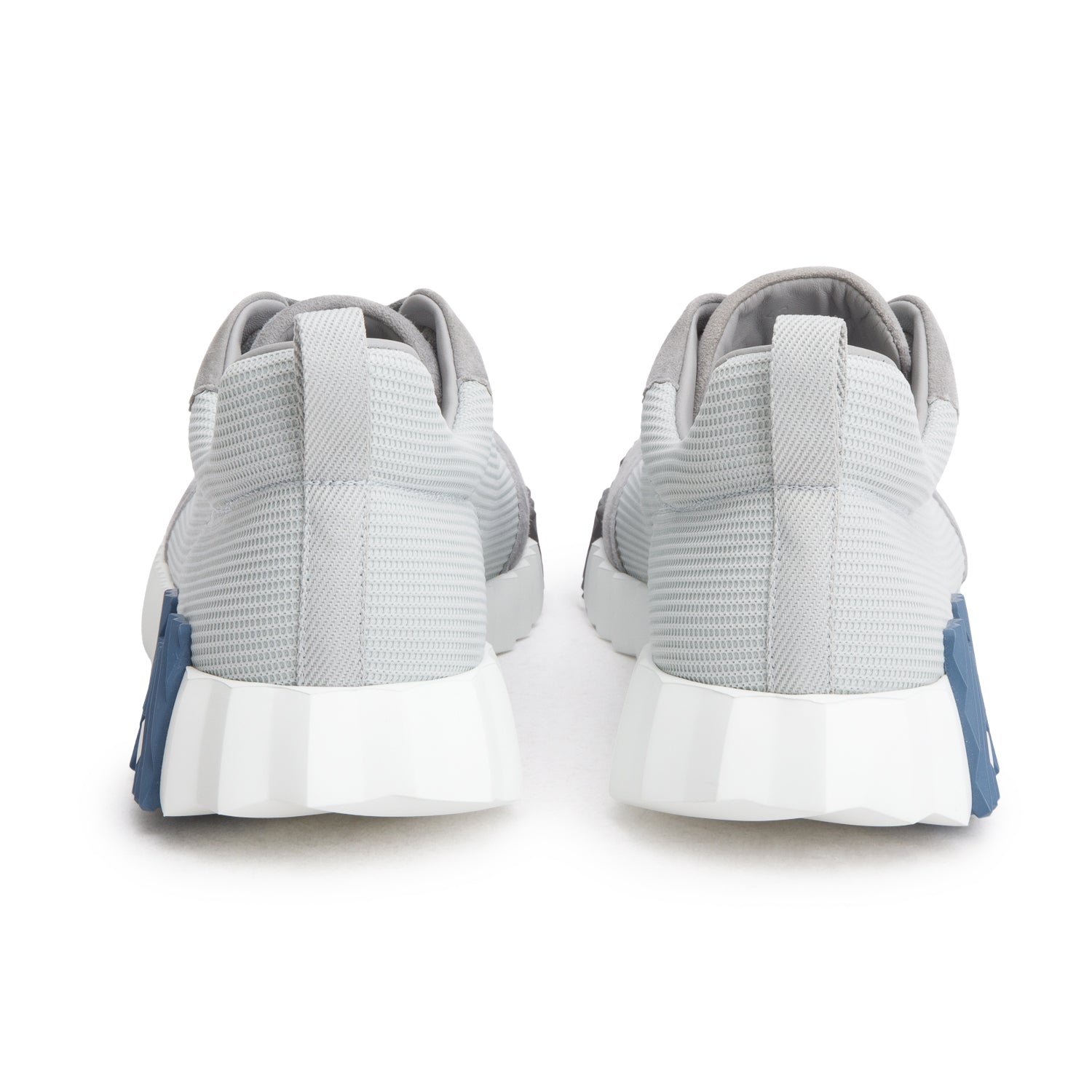 Hermes Gris Arctique Textured Mesh Suede Goatskin Bouncing Sneakers, Men's Size 42 w/ Box