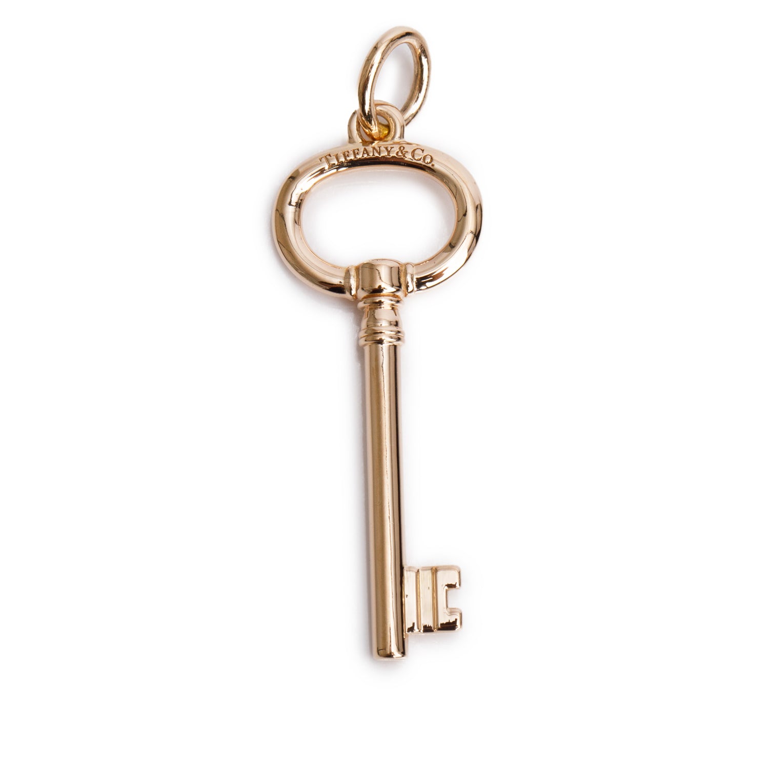 Tiffany & Co. 18k Rose Gold Oval Key Pendant w/ Box