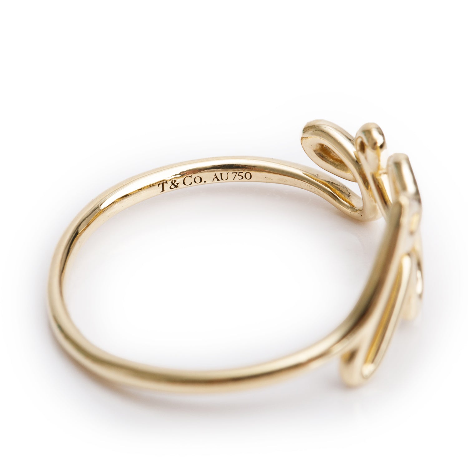 Tiffany & Co. 18K Yellow Gold Paloma Picasso Graffiti Love Ring, Small Model, Size 7