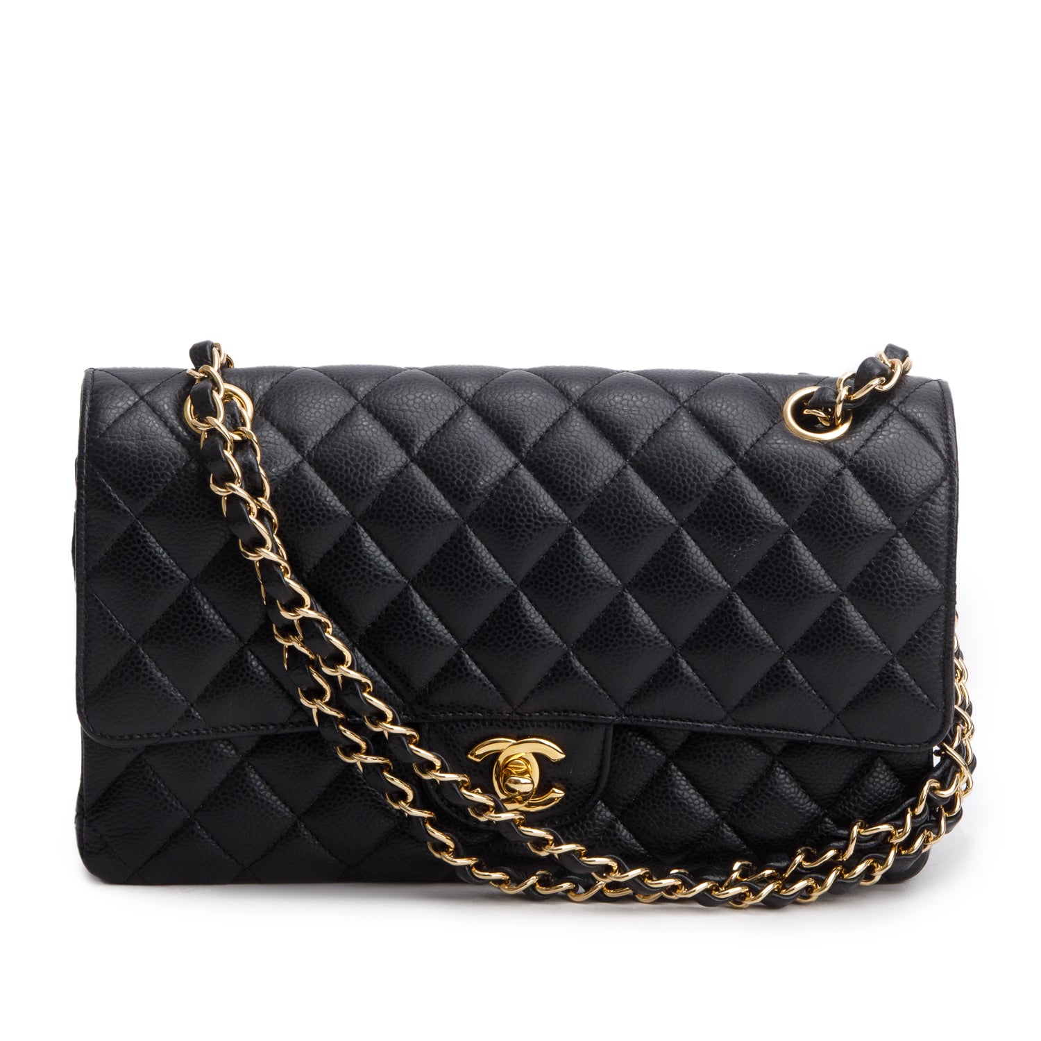 Chanel Black Caviar Classic Medium Double Flap Bag