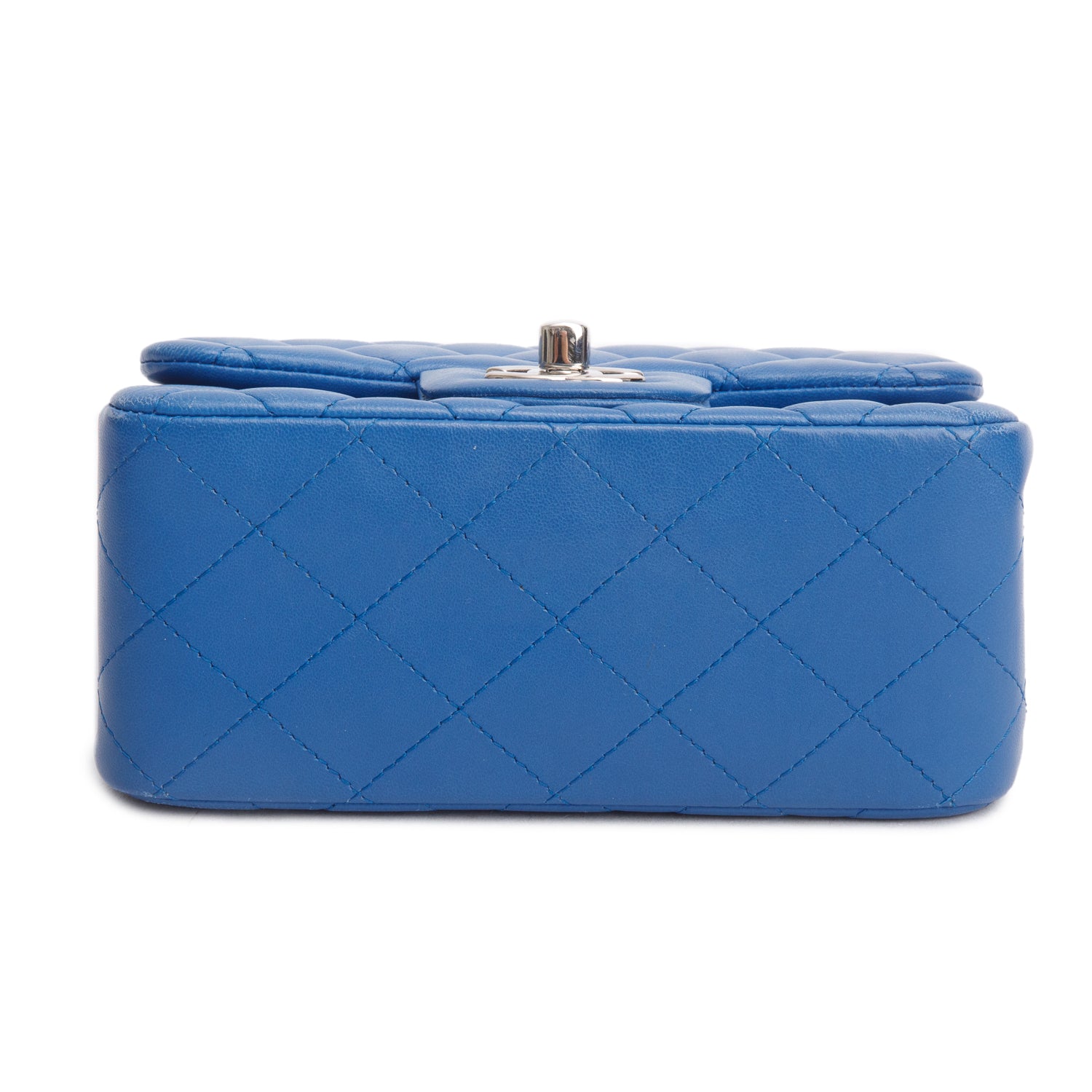 Chanel Blue Quilted Lambskin Leather Classic Square Mini Flap Bag