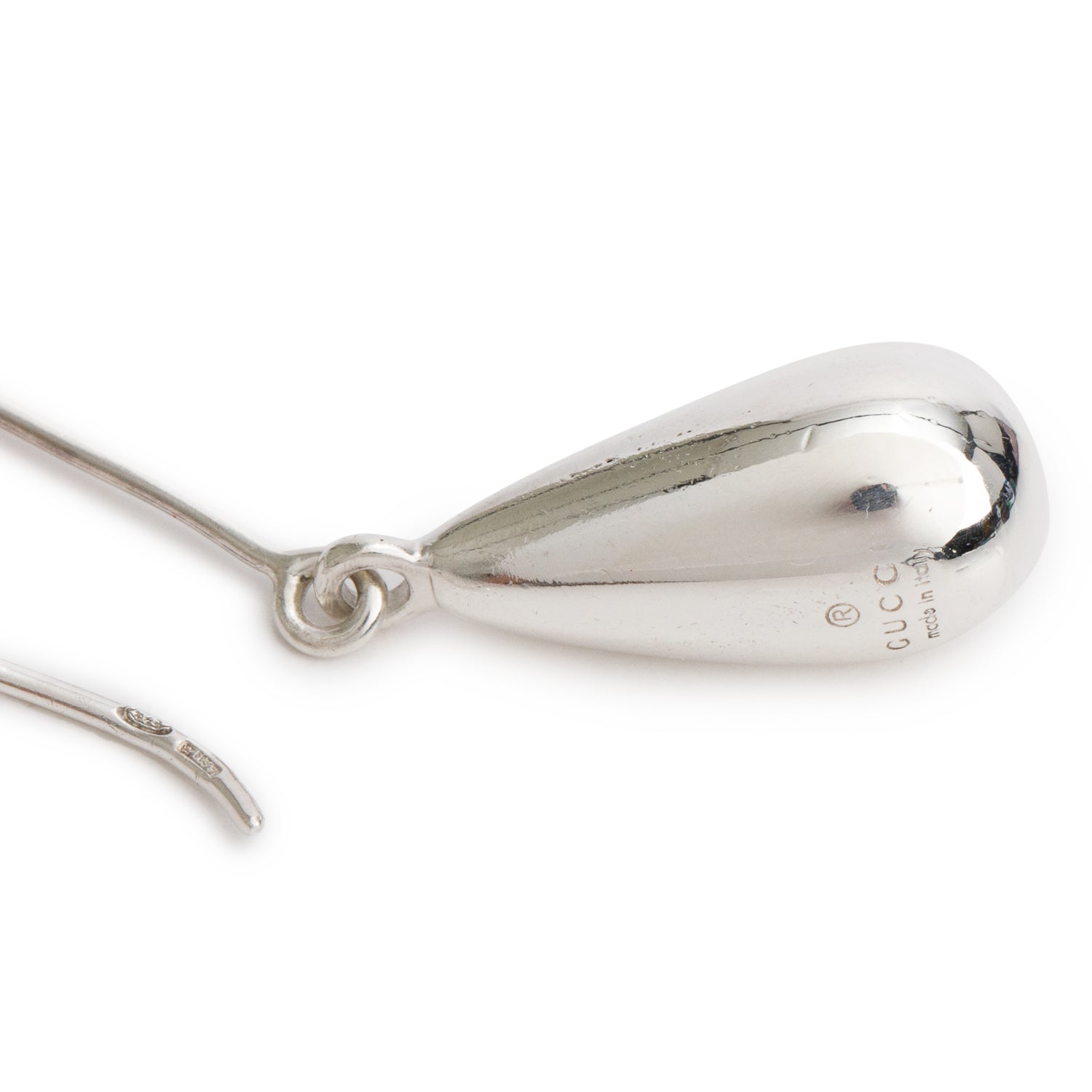 Gucci Sterling Silver Teardrop Dangle Earrings