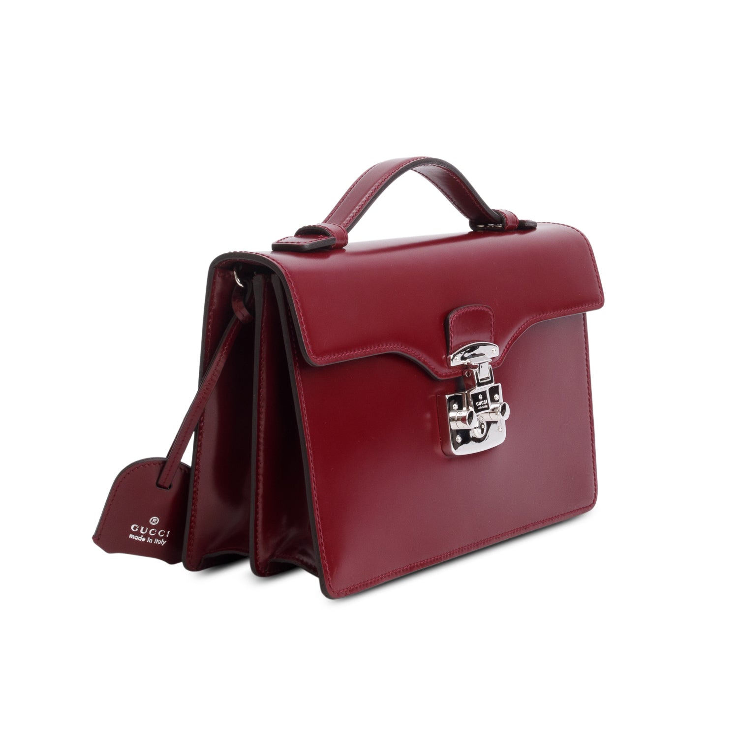 Gucci Purple Regent Calfskin Lady Lock Briefcase Clutch