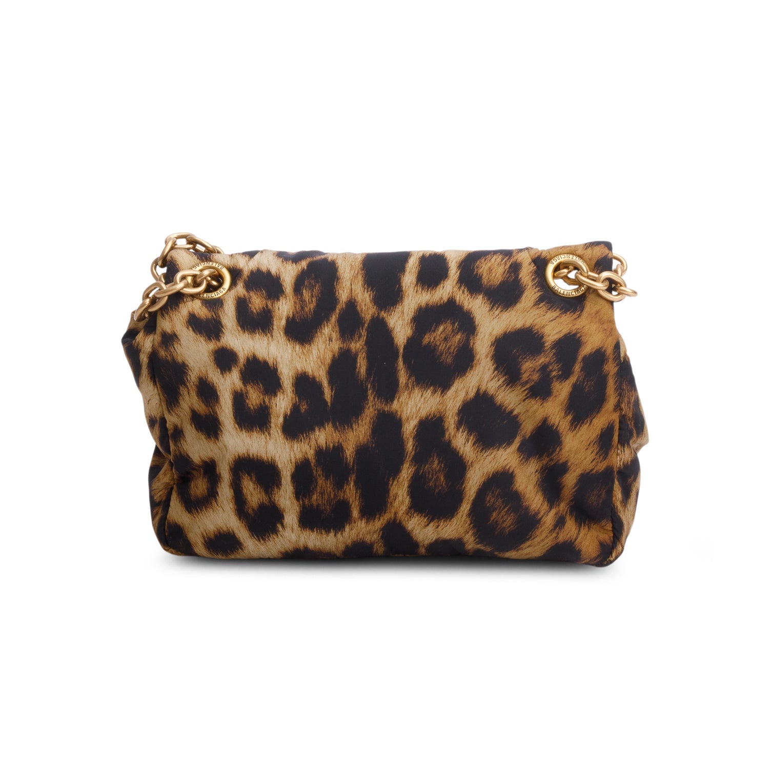 Balenciaga Leopard Print Nylon Mini Monaco BB Shoulder Bag