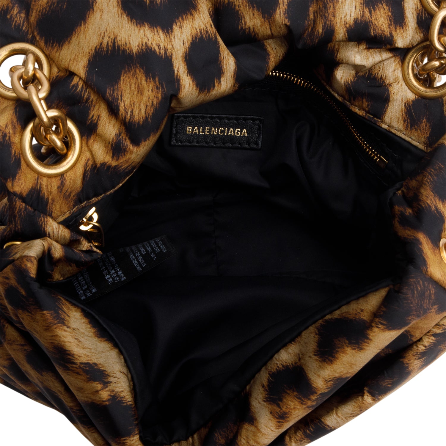 Balenciaga Leopard Print Nylon Mini Monaco BB Shoulder Bag