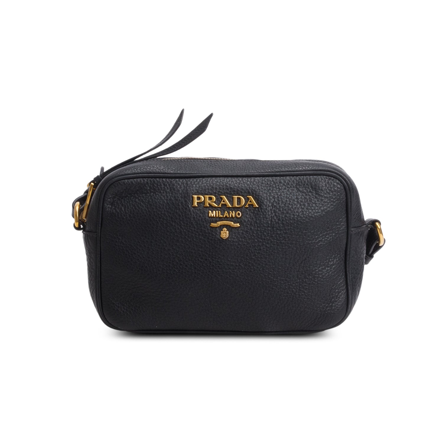 Prada Black Vitello Phenix Camera Bag w/ Authenticity Card
