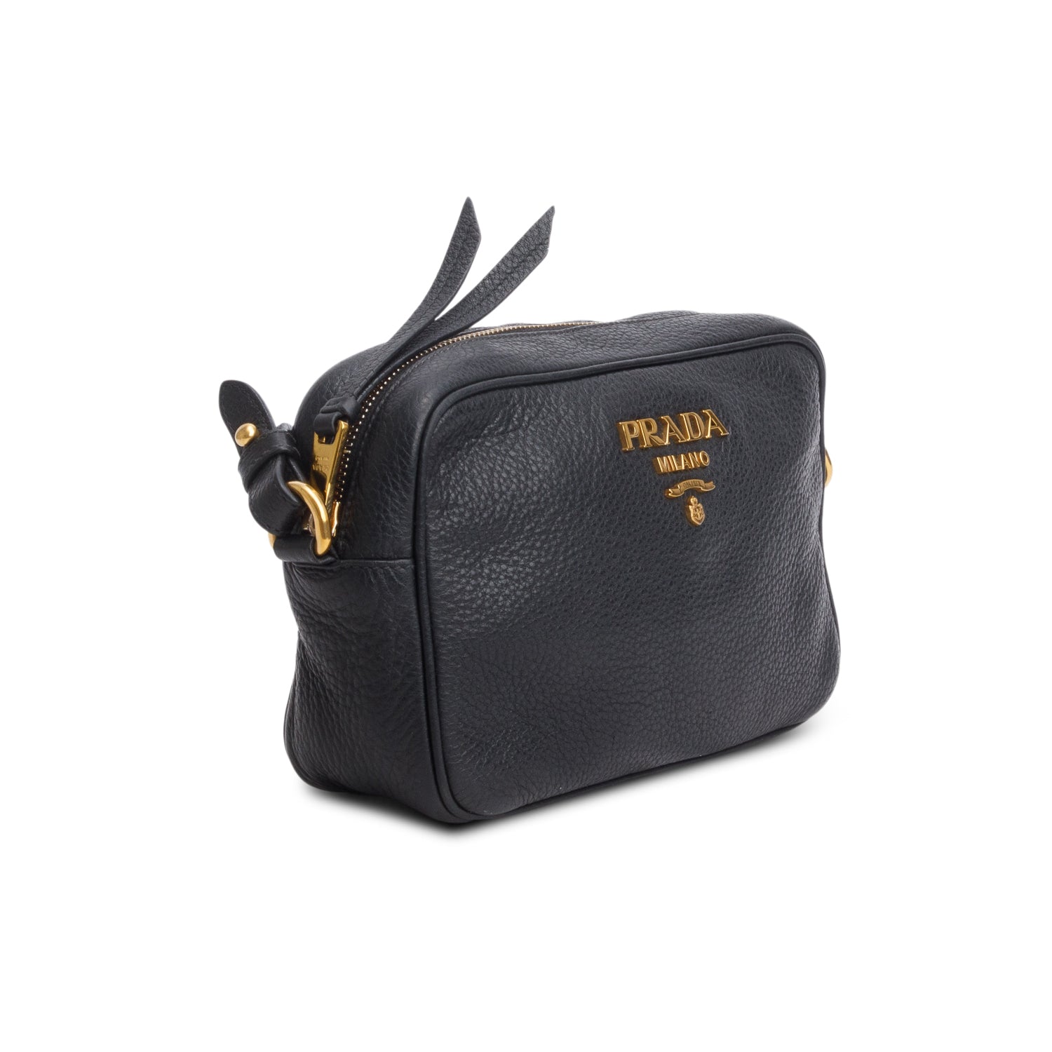 Prada Black Vitello Phenix Camera Bag w/ Authenticity Card