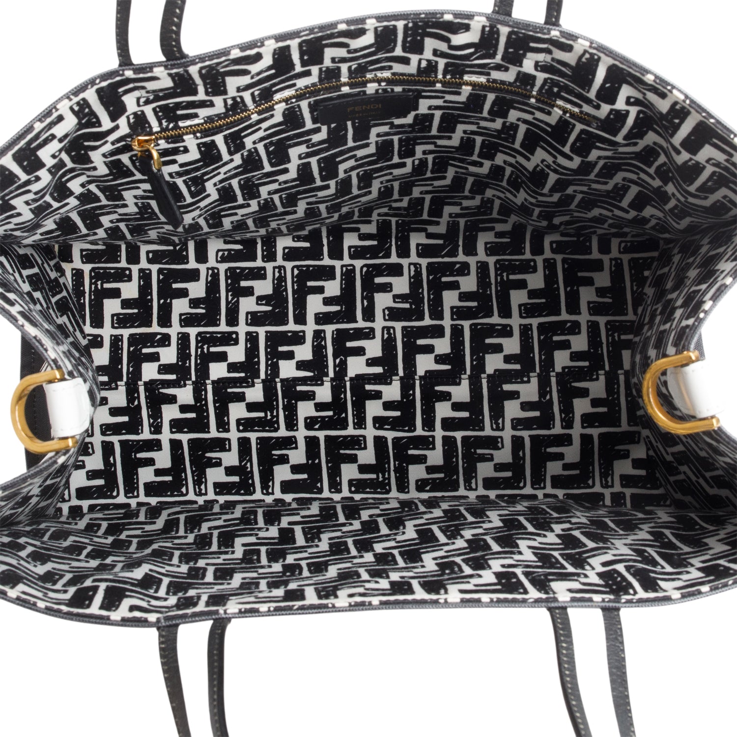 Fendi x Joshua Vides 2020 White Fendi Logo Print Tote