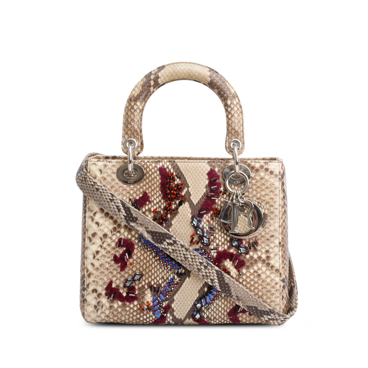 Christian Dior Python Medium Lady Dior w/ Authenticity Card & Strap ...