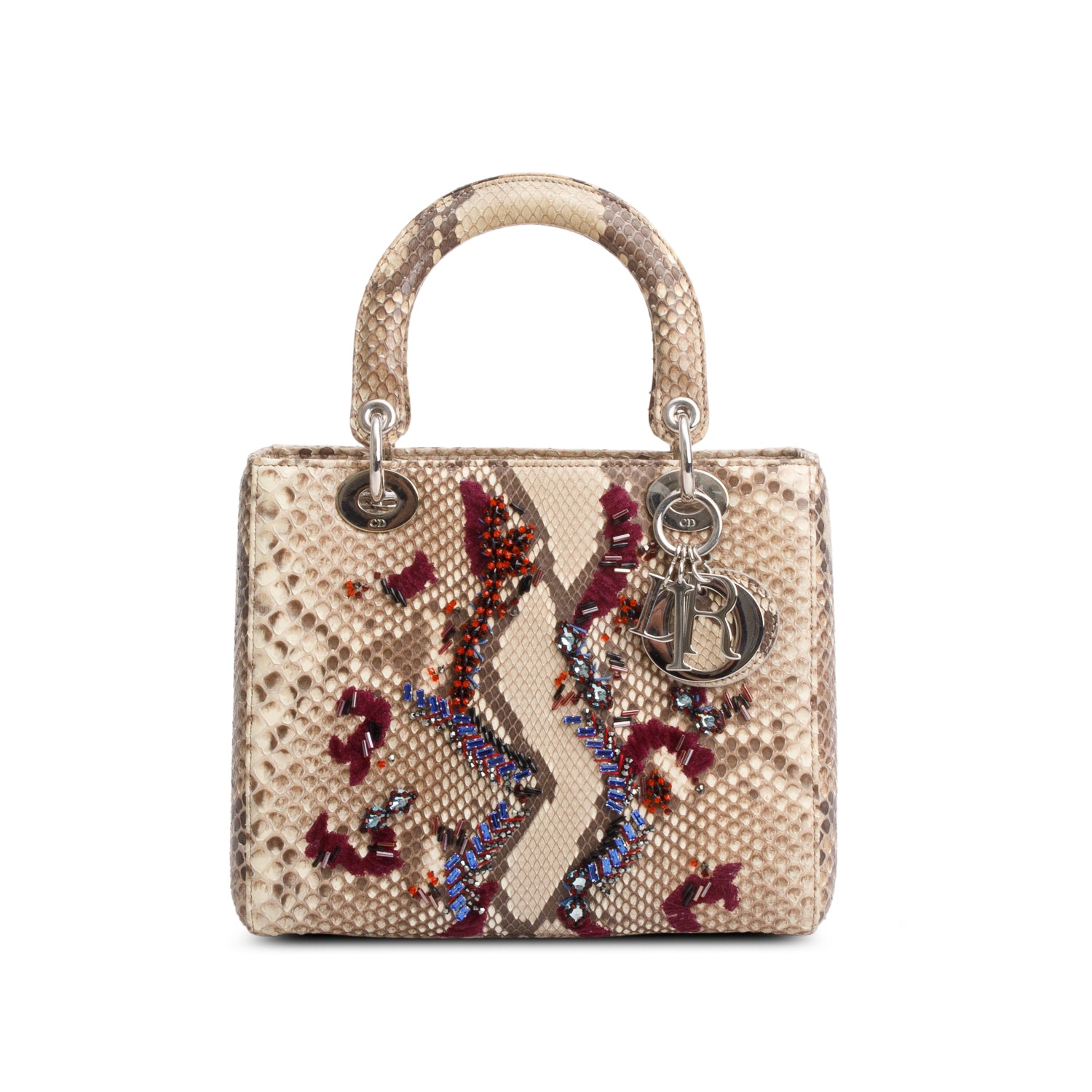 Christian Dior Python Medium Lady Dior w/ Authenticity Card & Strap