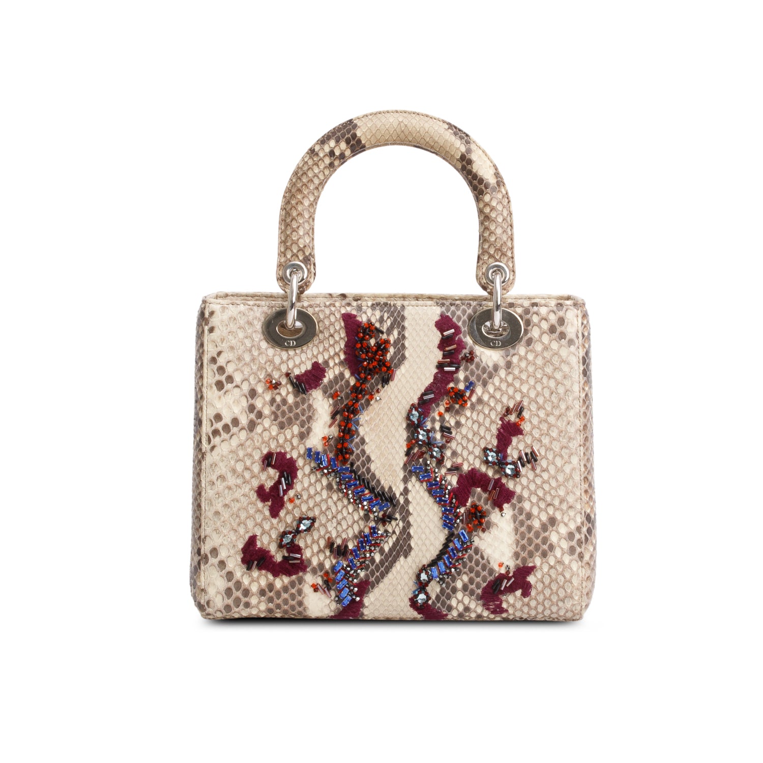 Christian Dior Python Medium Lady Dior w/ Authenticity Card & Strap
