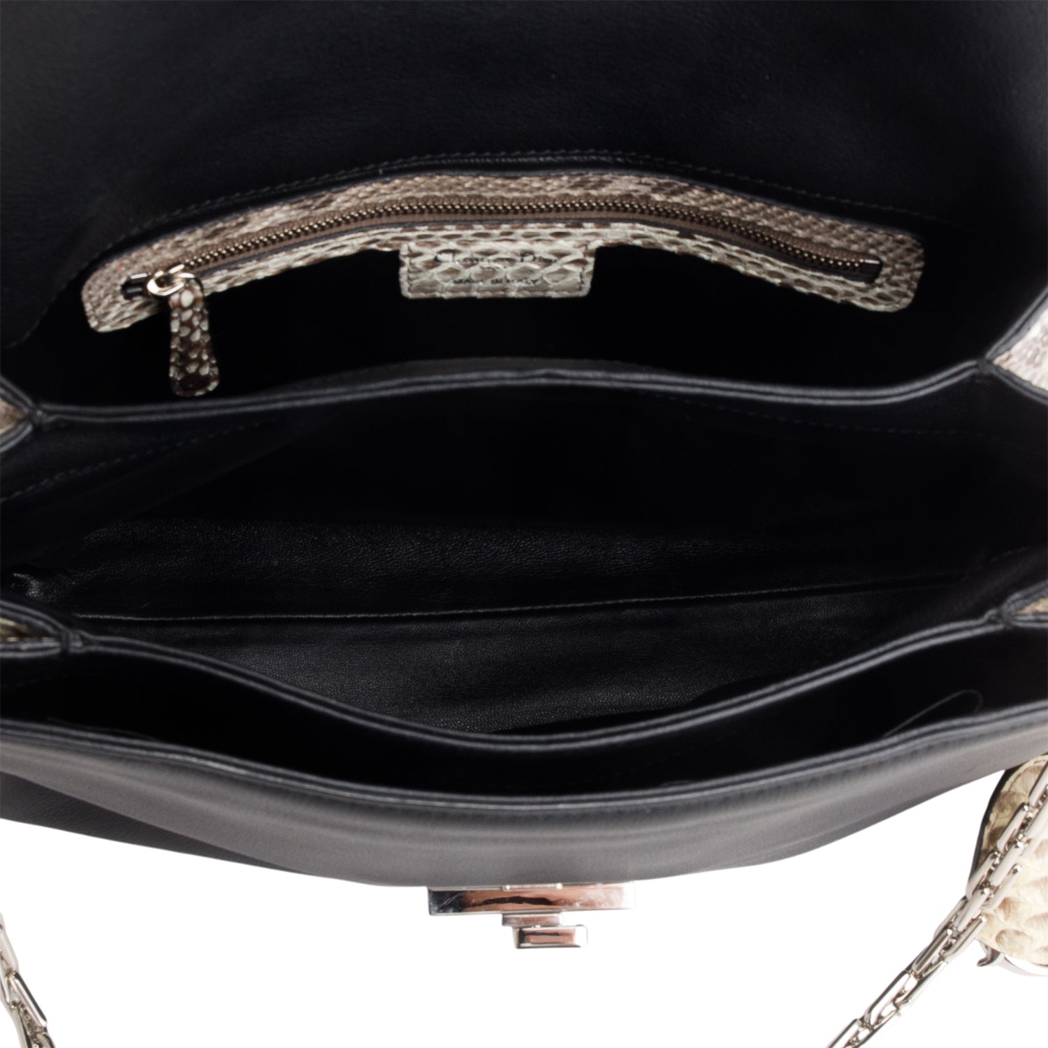 Christian Dior Black Calfskin & Python Large Diorling