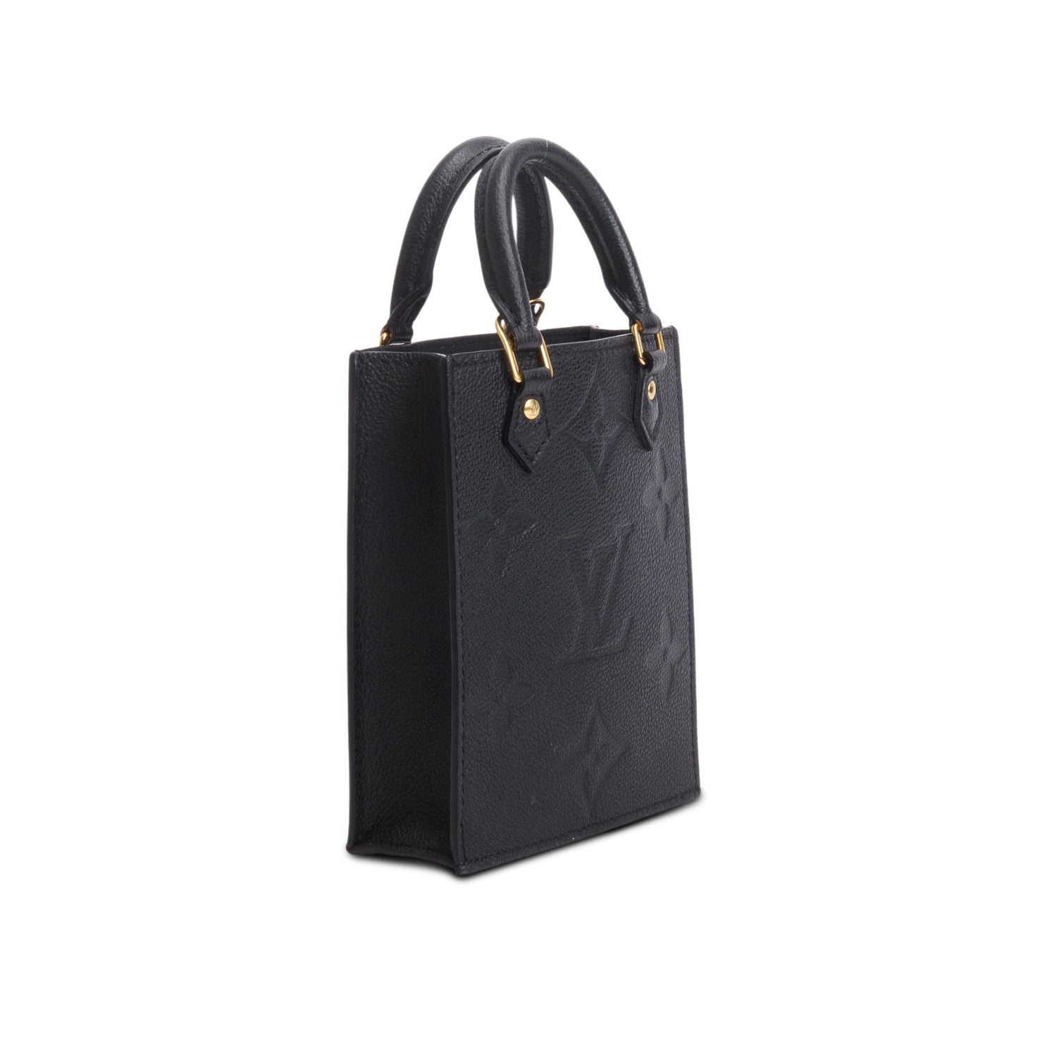 Louis Vuitton Black Empreinte Monogram Giant Petit Sac Plat w/ Strap