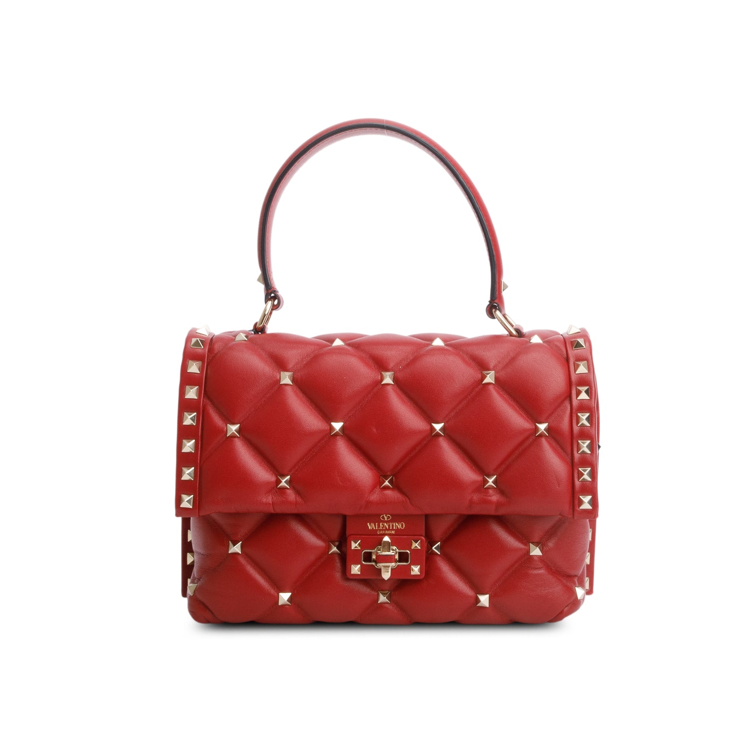 Valentino Nappa Medium Candystud Top Handle Bag w/ Strap & Receipt