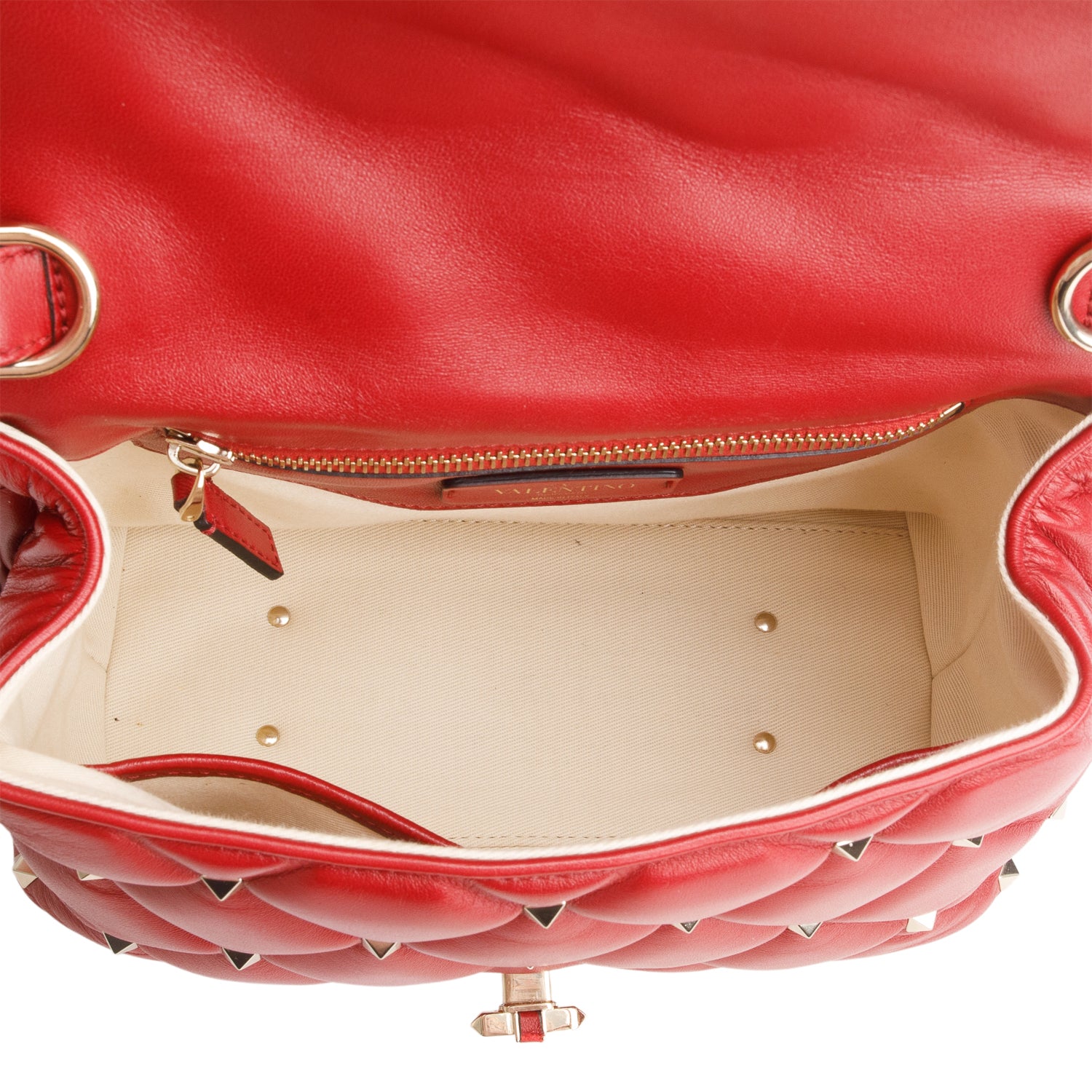 Valentino Nappa Medium Candystud Top Handle Bag w/ Strap & Receipt