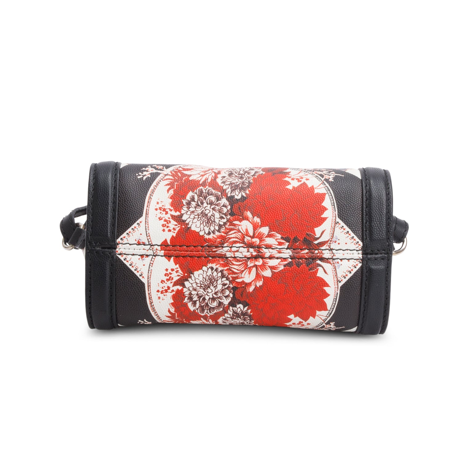 Alexander Mcqueen Multicolor Pebbled Calfskin Floral Print Small Skull Padlock Zip Around Tote w/ Strap