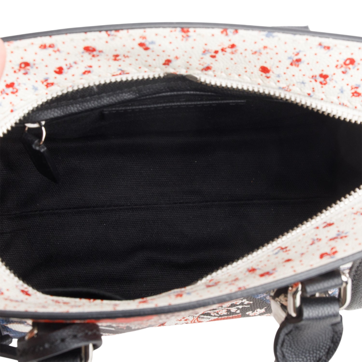 Alexander Mcqueen Multicolor Pebbled Calfskin Floral Print Small Skull Padlock Zip Around Tote w/ Strap