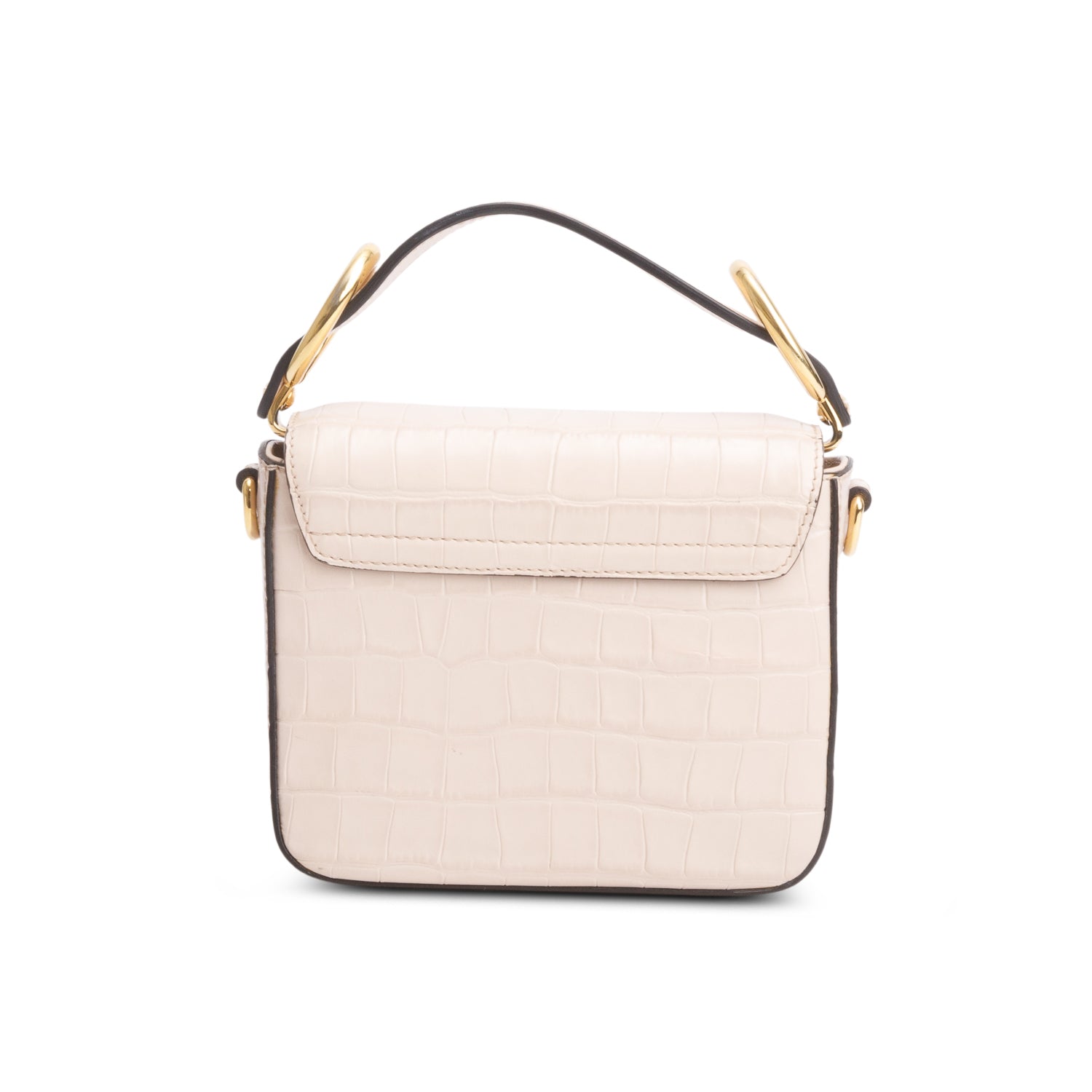 Chloe Pink Calfskin Crocodile Embossed Mini C Double Carry w/ Authenticity Card & Receipt