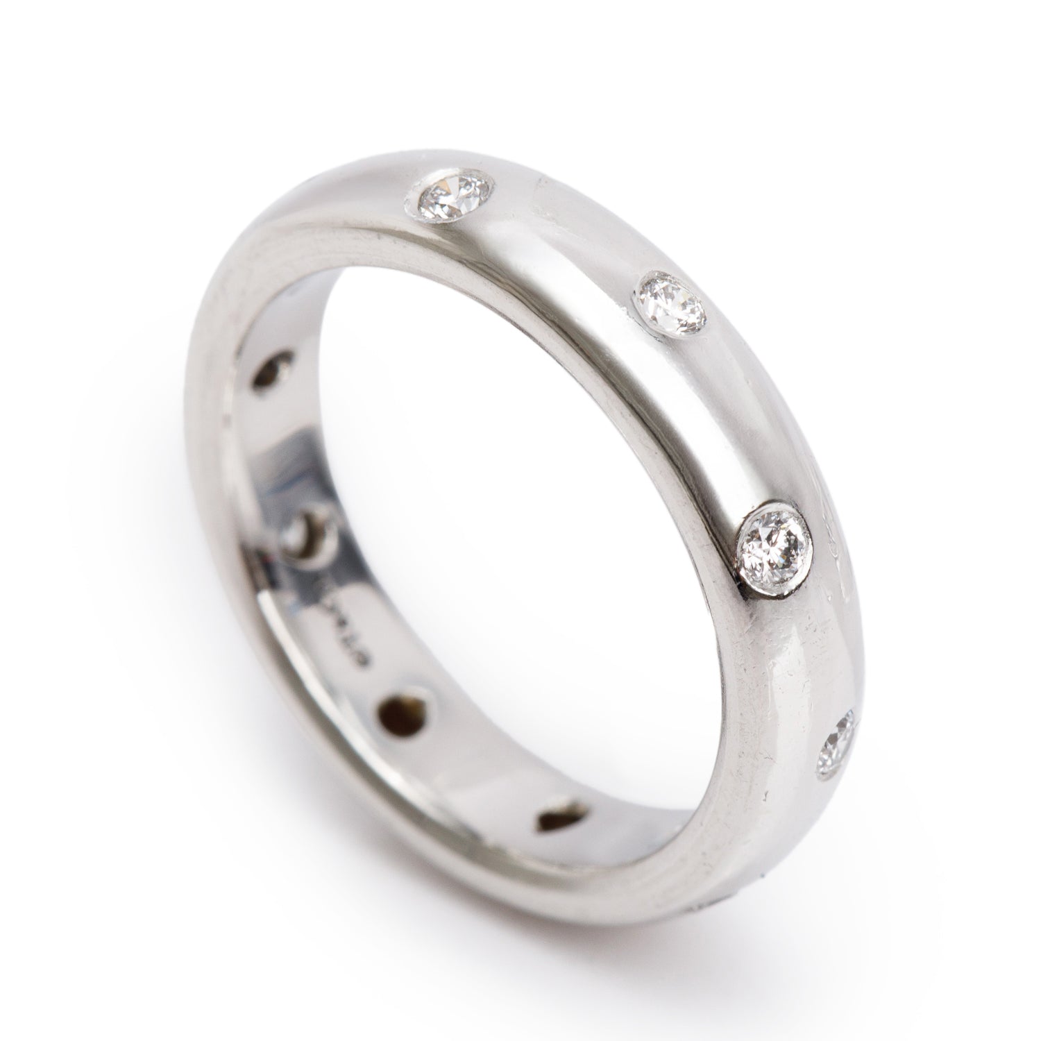 Tiffany & Co. Platinum Diamond Etoile 4 MM Band Ring, Size 5.25