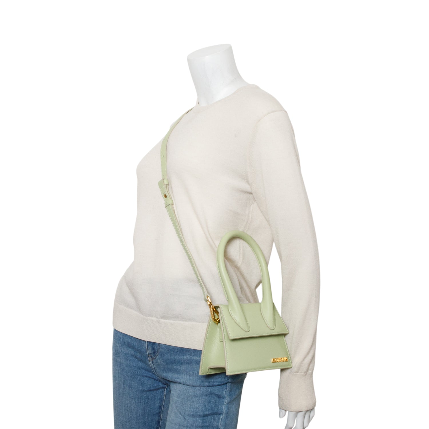 Jacquemus Green Smooth Calfskin Le Chiquito Moyen w/ Strap
