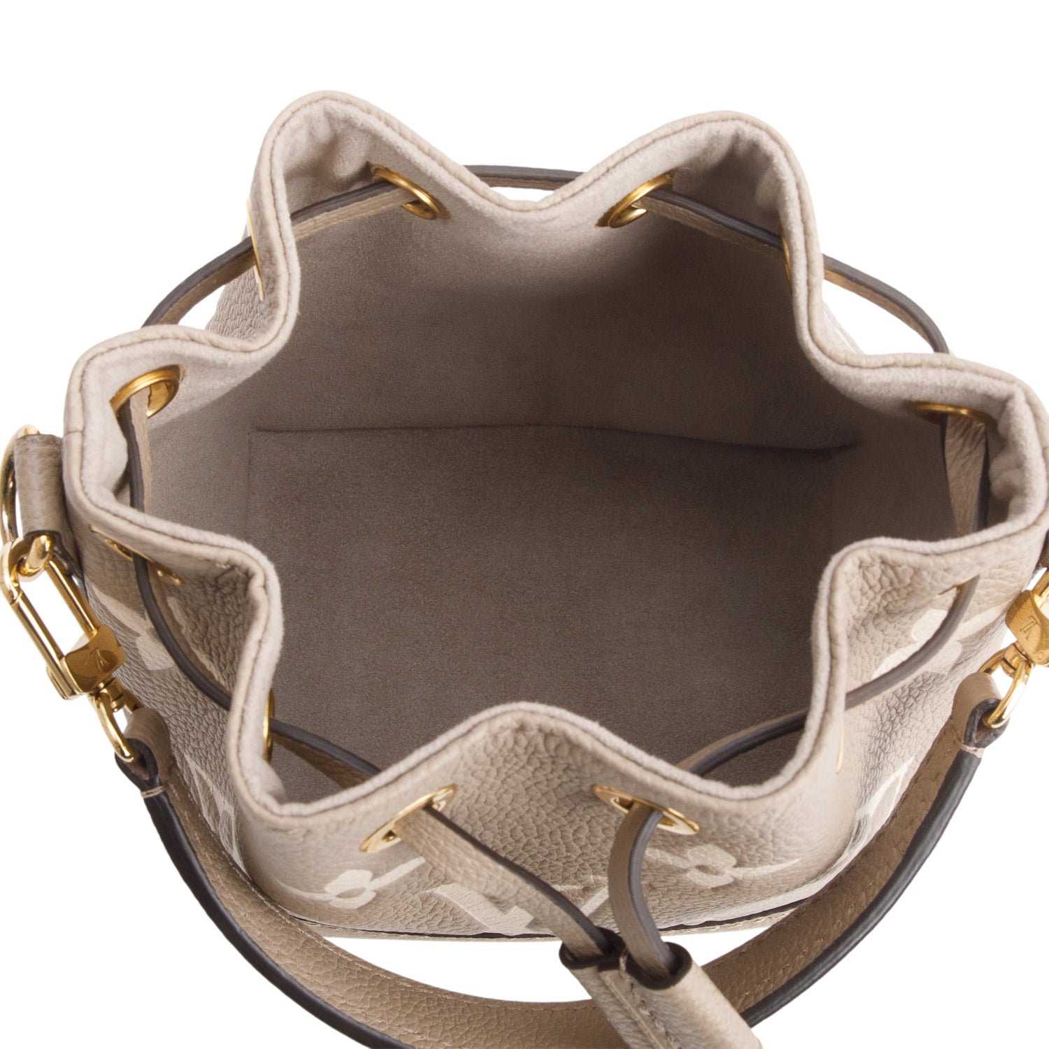 Louis Vuitton 2024 Tourterelle Empreinte Monogram Giant Nano Noe w/ Receipt & Strap