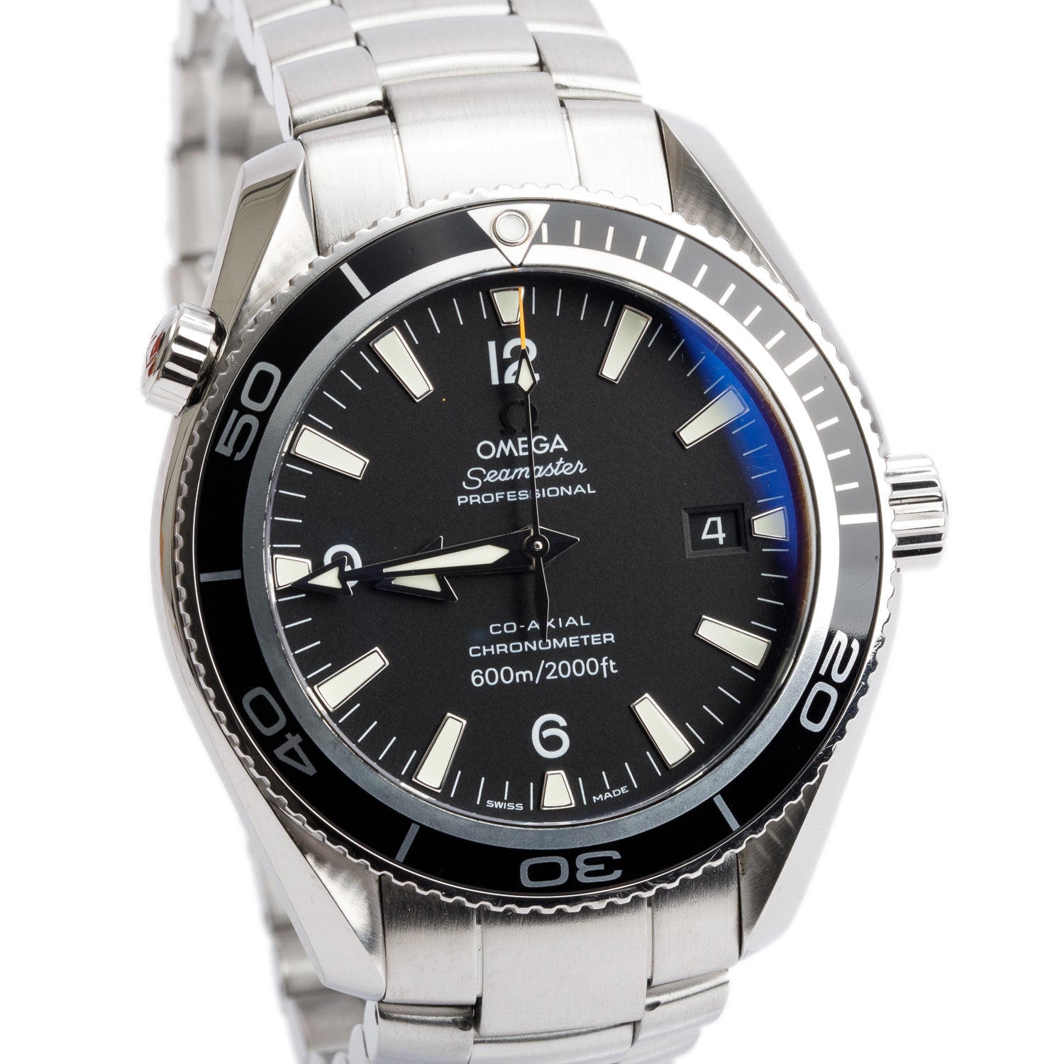 Omega Stainless Steel Seamaster Planet Ocean 600M Co-Axial Chronometer 42 MM Automatic Watch w/ Box & Papers