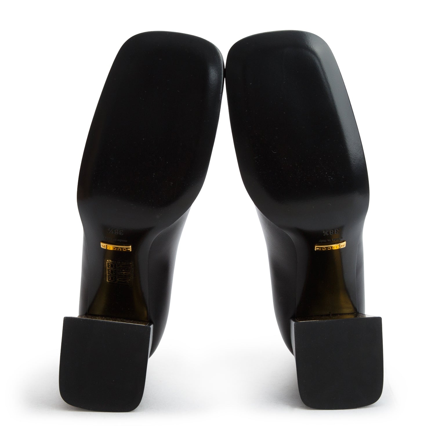Gucci Black Malaga Kid Horsebit 75mm Pumps, Women's Size 38.5 w/ Box