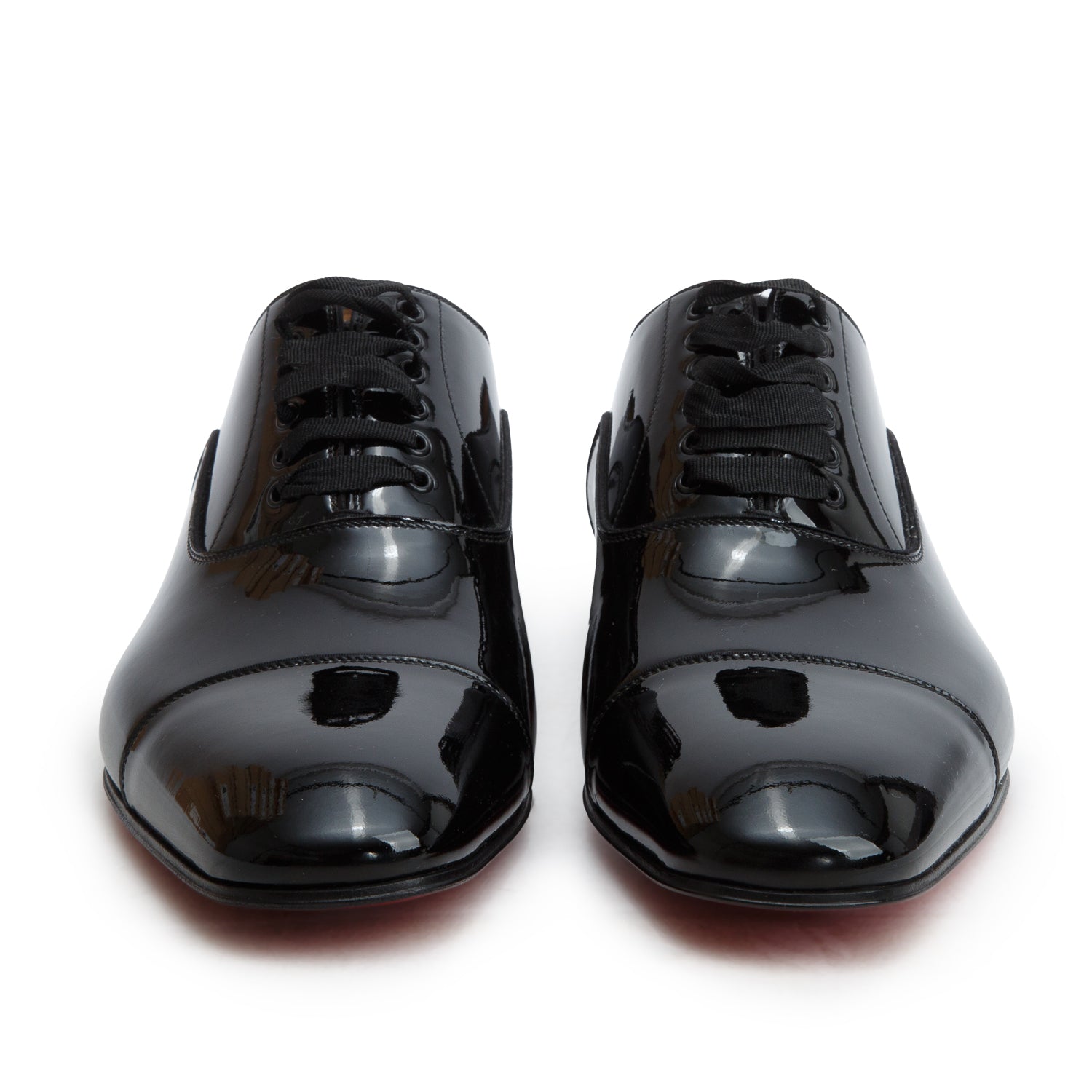 Christian Louboutin 2025 Black Patent Leather Greggo Oxfords, Men's Size 42 w/ Box & Receipt