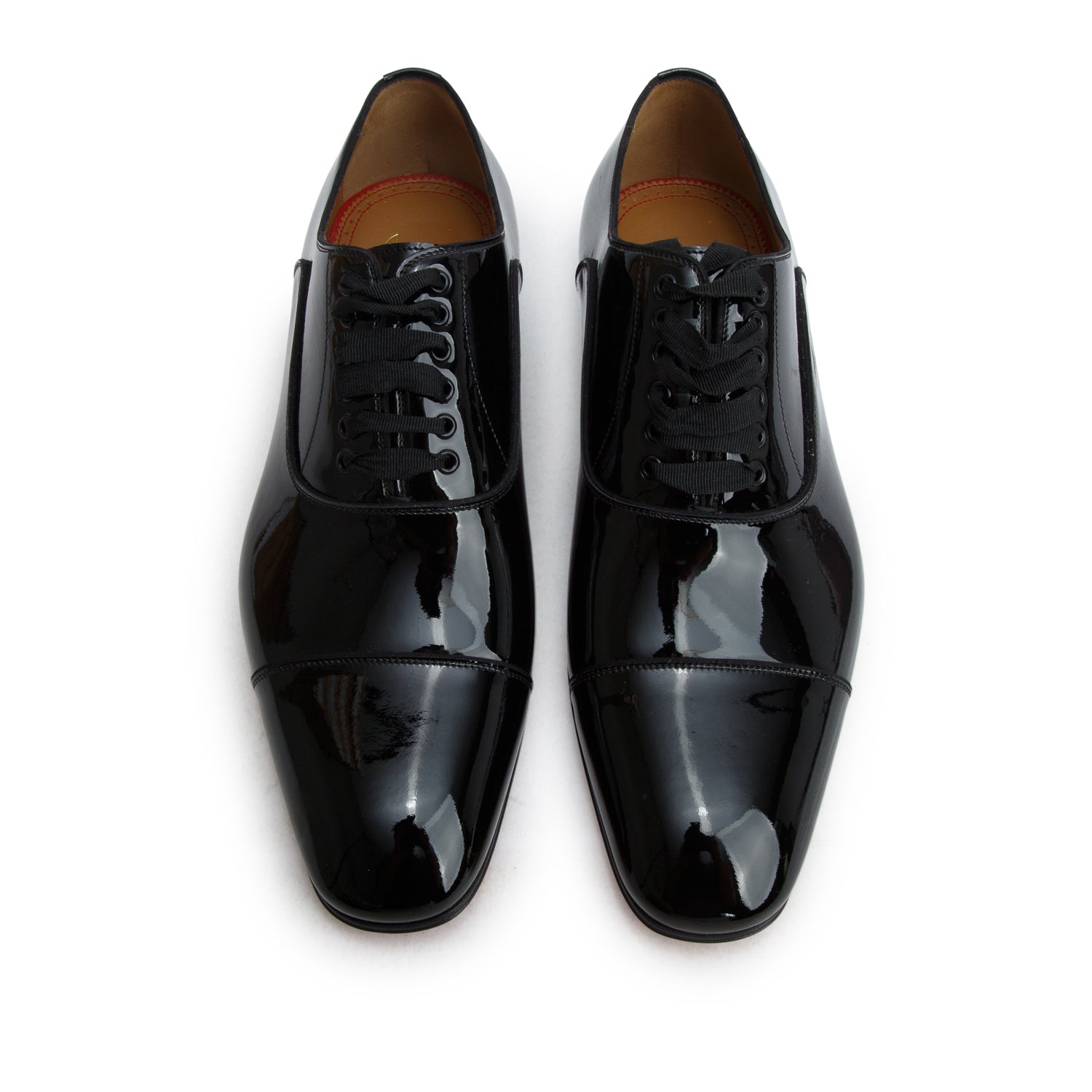 Christian Louboutin 2025 Black Patent Leather Greggo Oxfords, Men's Size 42 w/ Box & Receipt