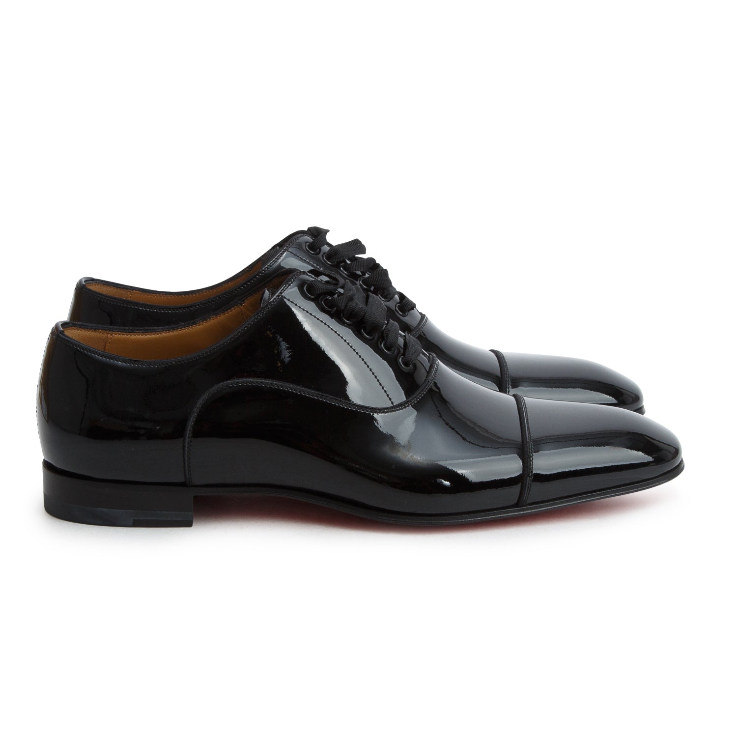 Christian Louboutin 2025 Black Patent Leather Greggo Oxfords, Men's Size 42 w/ Box & Receipt