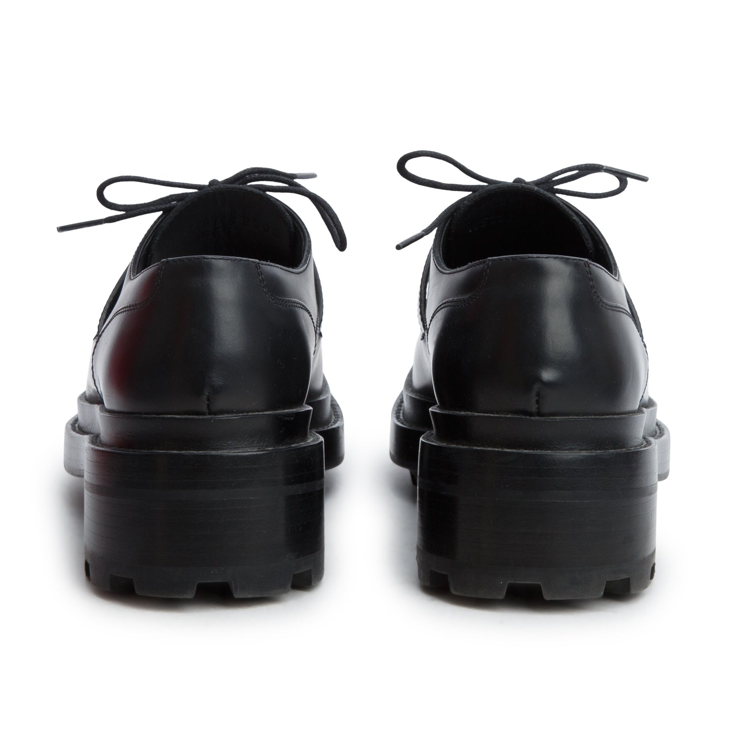 Hermes Noir Veau Glace Richelieu Derby First Oxfords, Women's Size 36.5