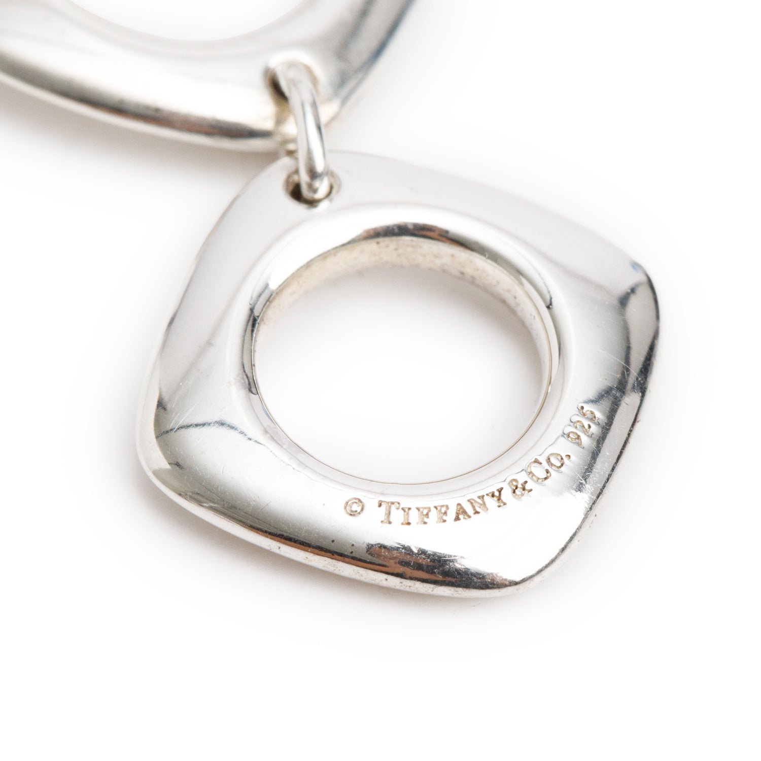Tiffany & Co. Sterling Silver Double Cushion Drop Earrings