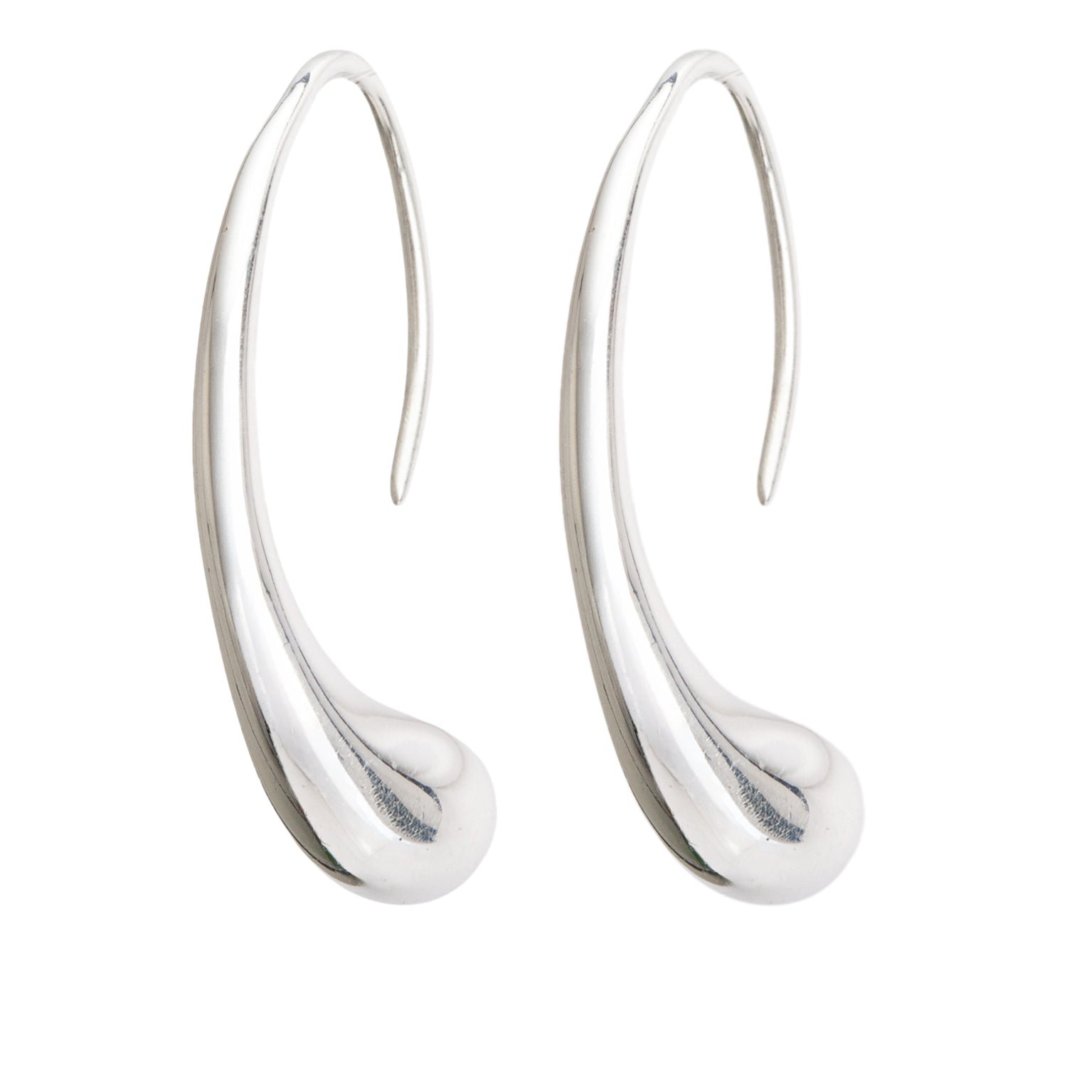 Tiffany & Co. Elsa Peretti Sterling Silver Teardrop Hoop Earrings