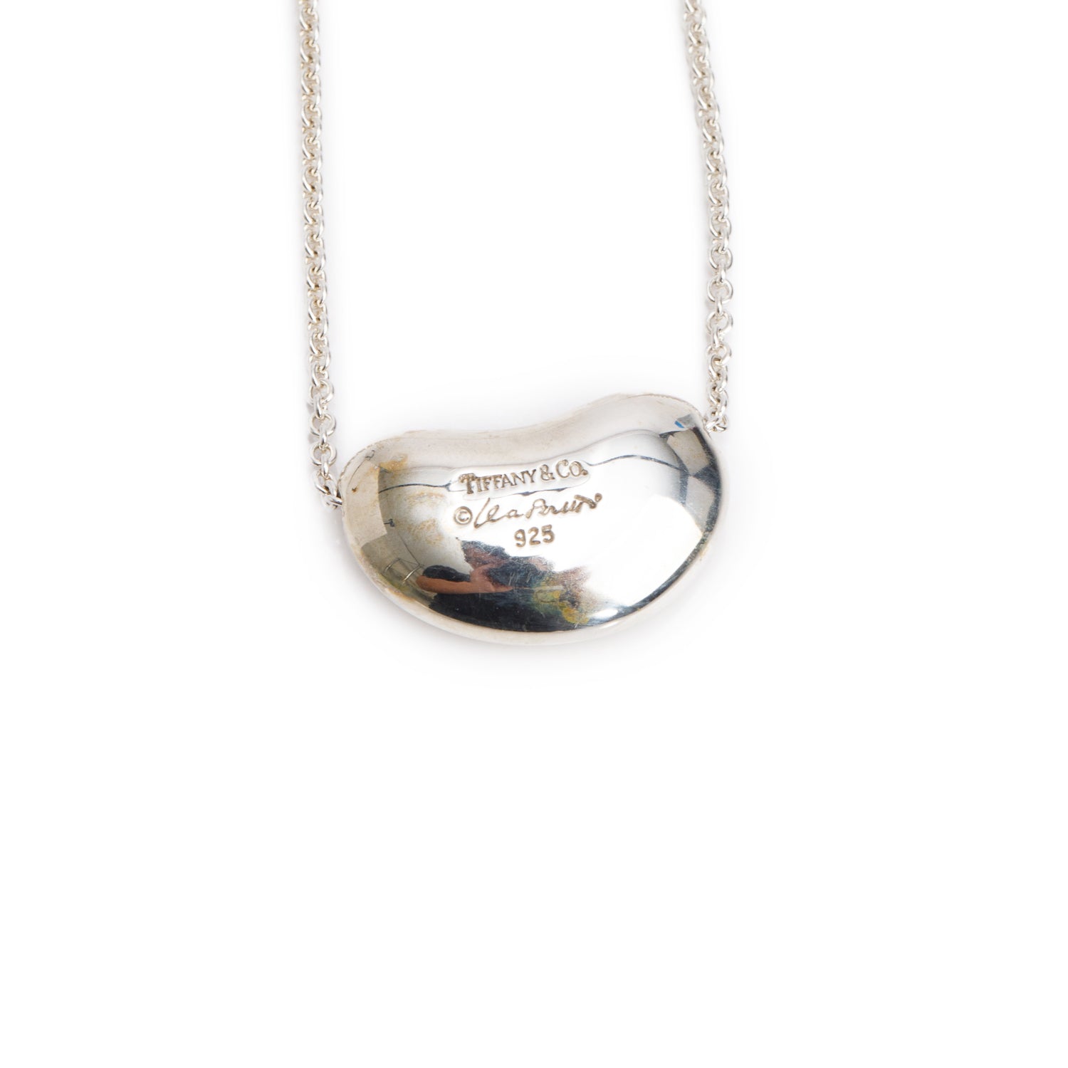 Tiffany & Co. Elsa Peretti Sterling Silver 20 MM Bean Pendant Necklace