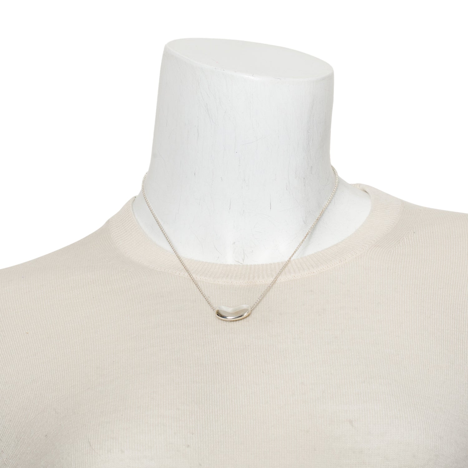 Tiffany & Co. Elsa Peretti Sterling Silver 20 MM Bean Pendant Necklace