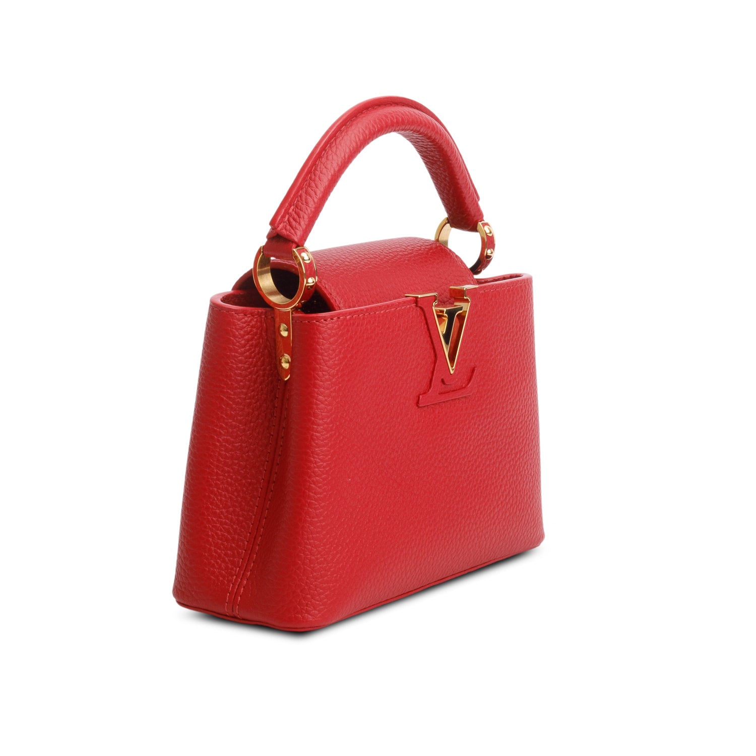 Louis Vuitton 2022 Red Taurillon Mini Capucines w/ Strap & Receipt