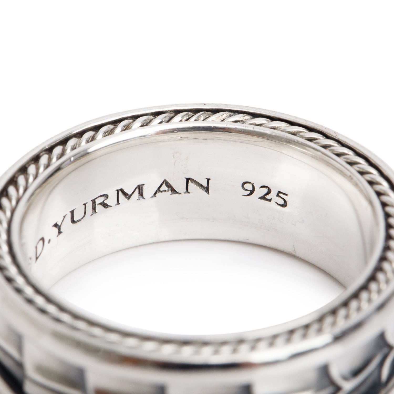 David Yurman Sterling Silver Armory 9 MM Band Ring, Size 11.5