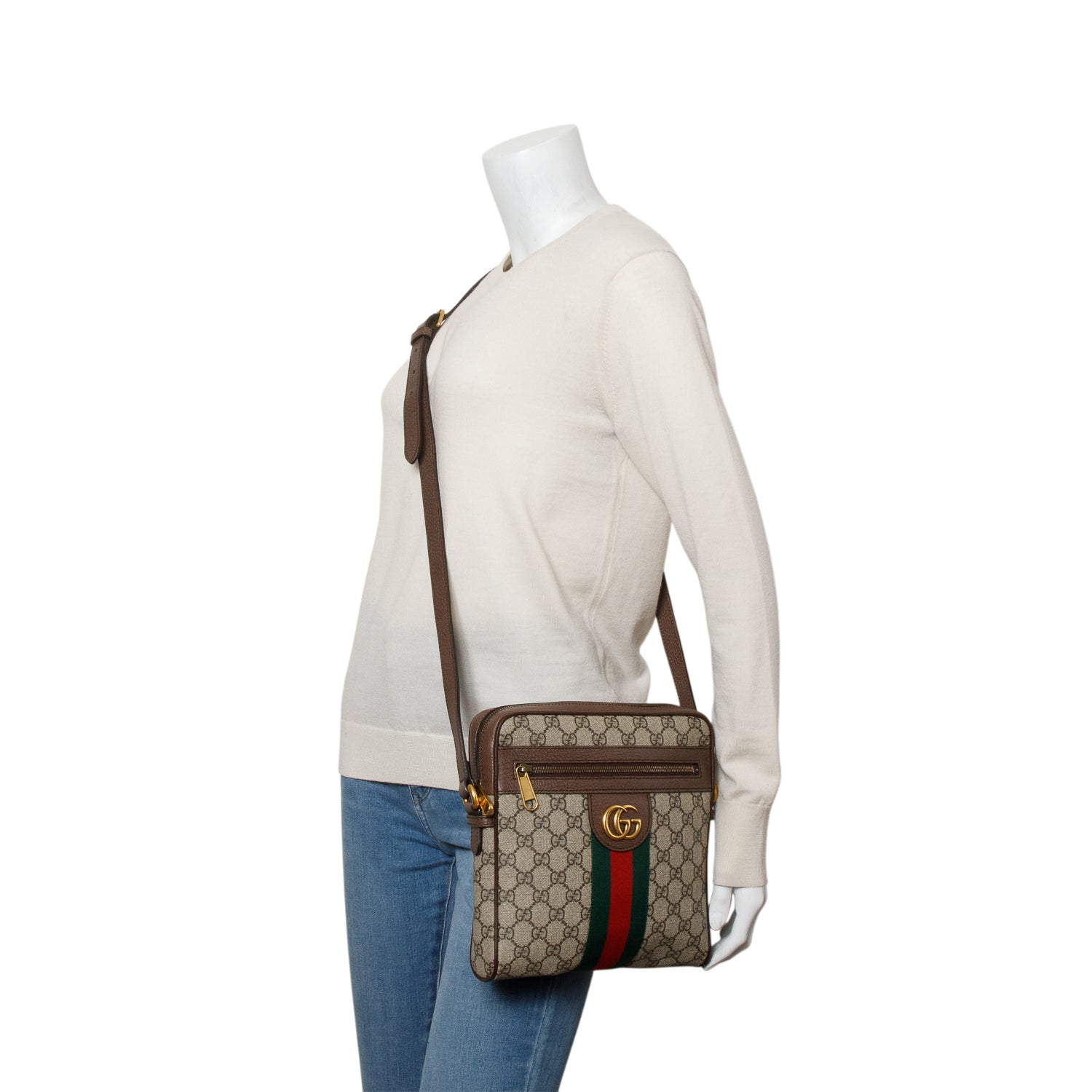 Gucci GG Supreme Monogram Web Small Ophidia Messenger Bag w/ Box