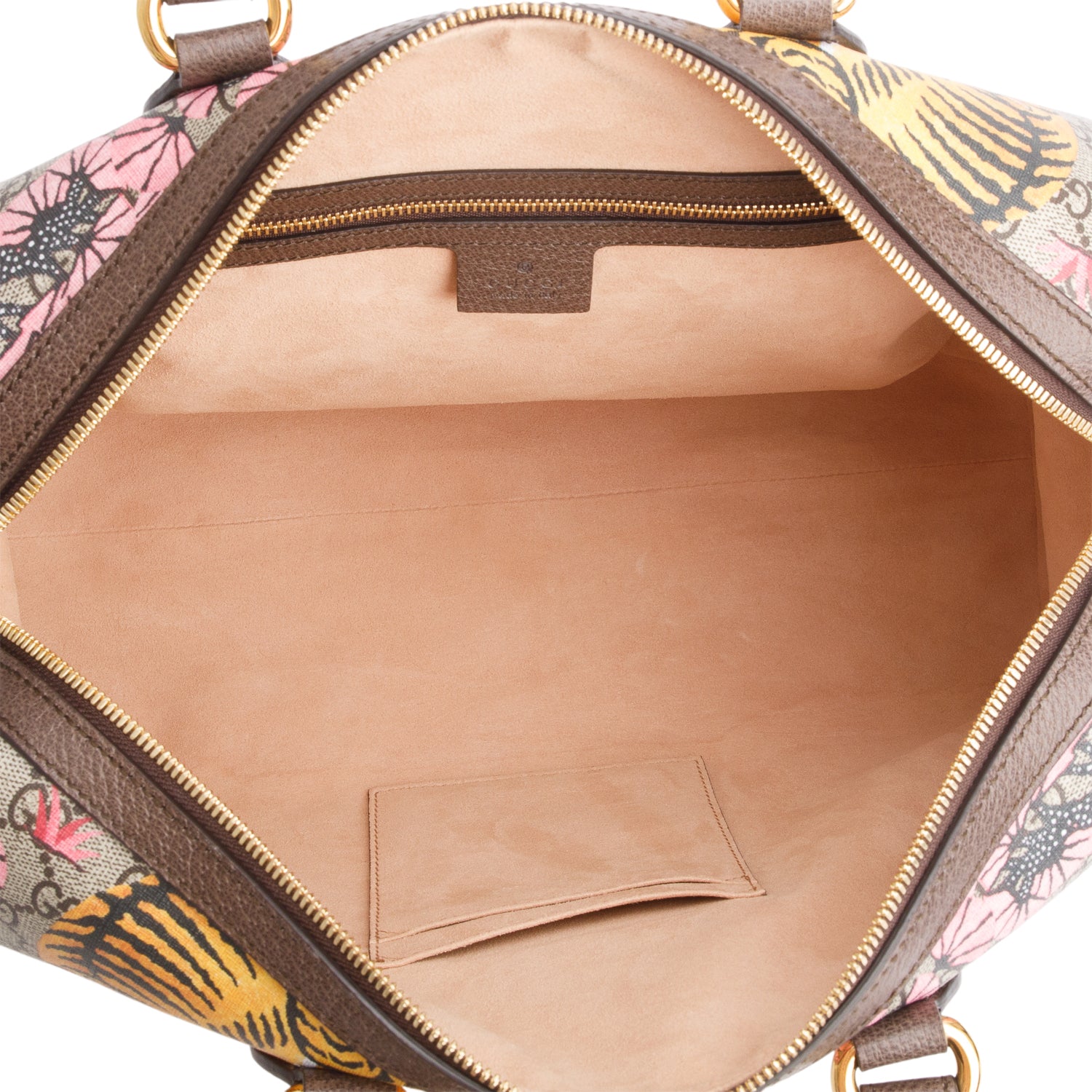 Gucci GG Supreme Monogram Bengal Web Medium Boston Bag w/ Strap