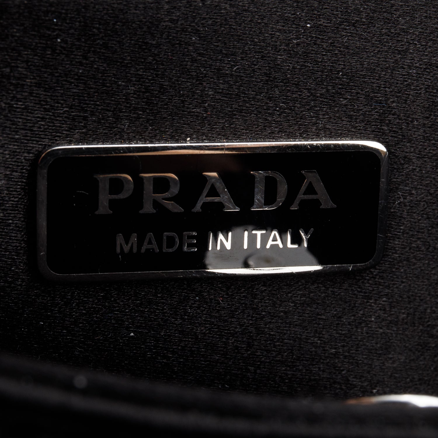 Prada Black Satin Crystal Cleo Adjustable Strap Shoulder Bag
