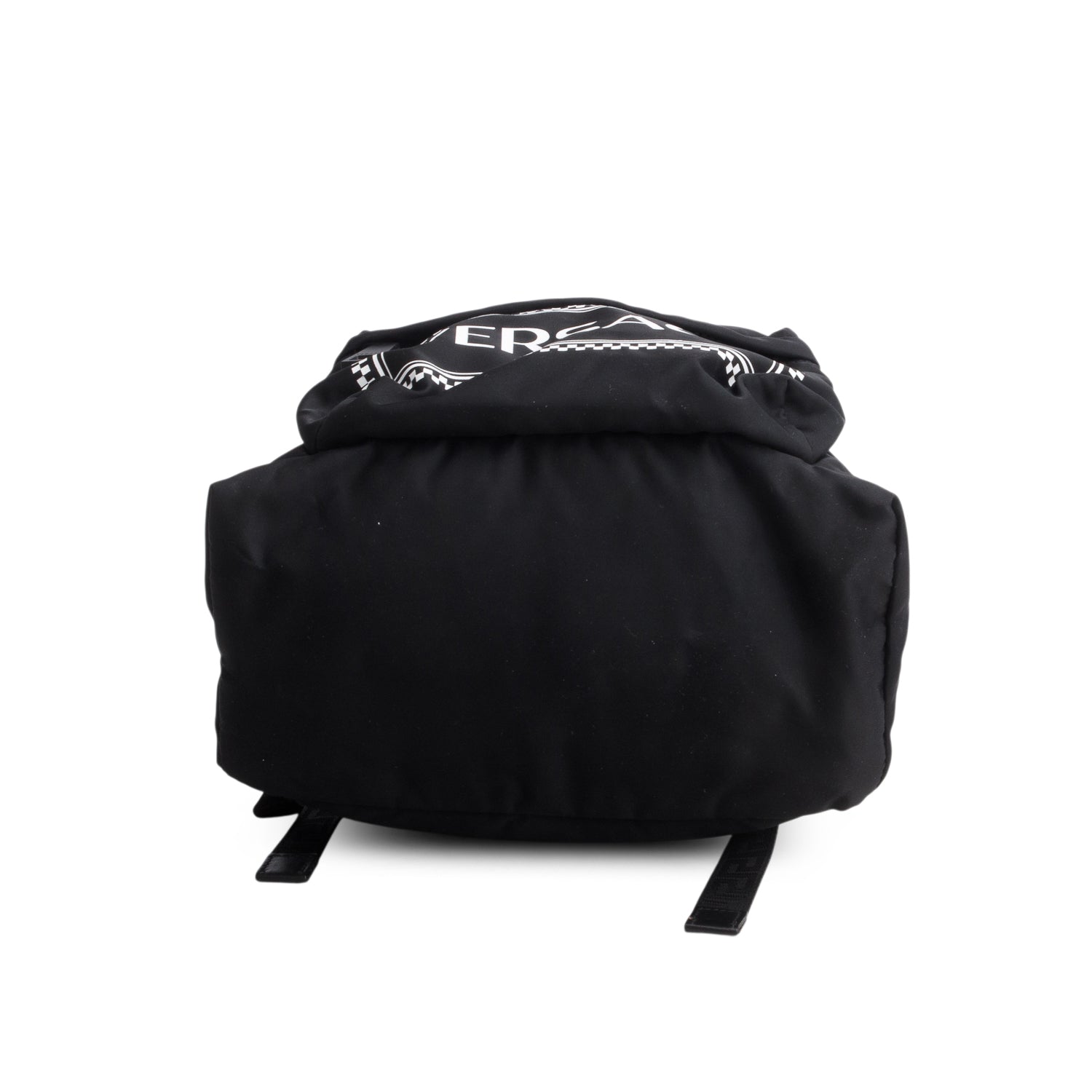 Versace Black Nylon Logo Print Backpack